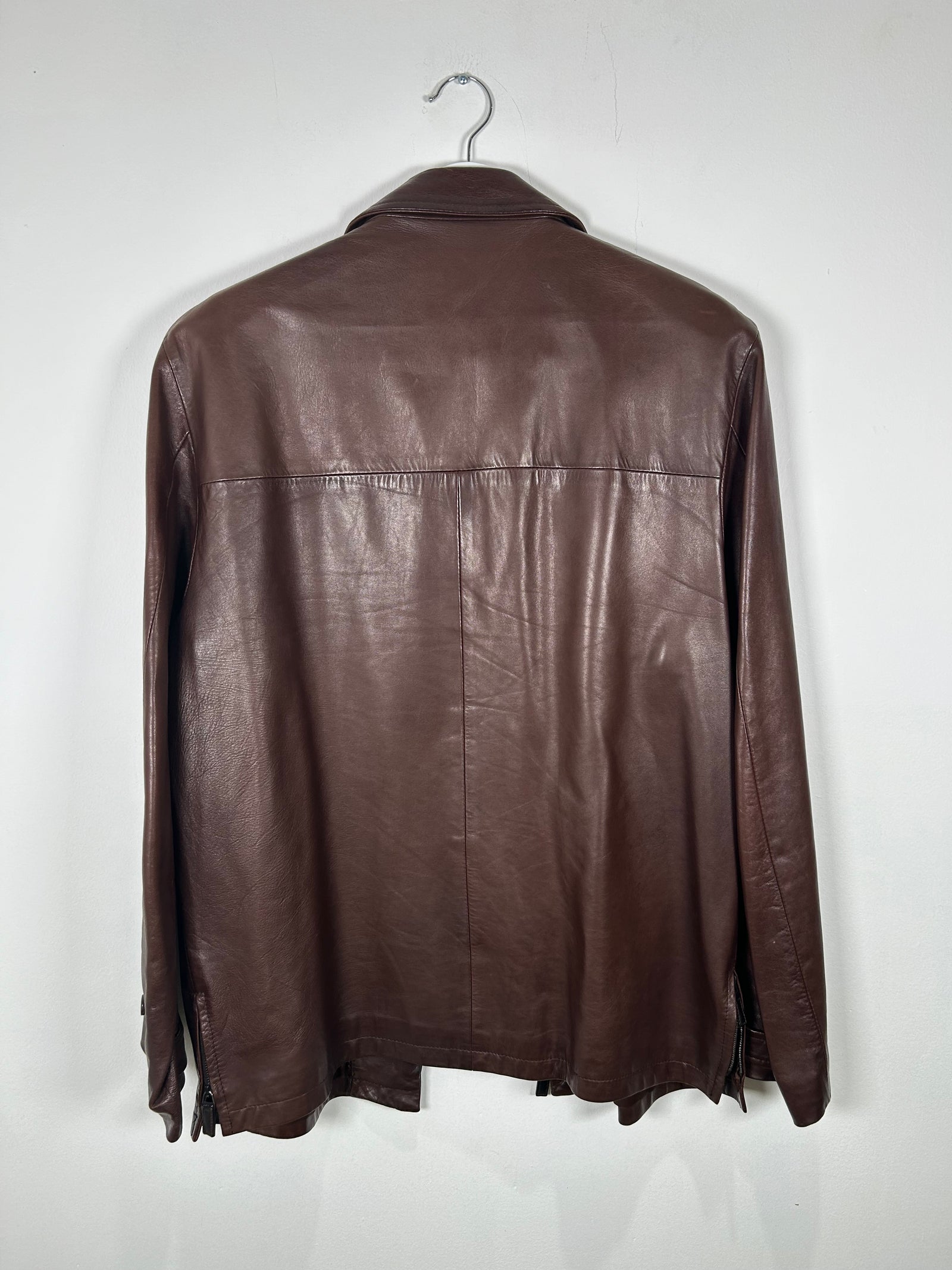 Ralph Lauren Purple Label Brown Leather Jacket Size M