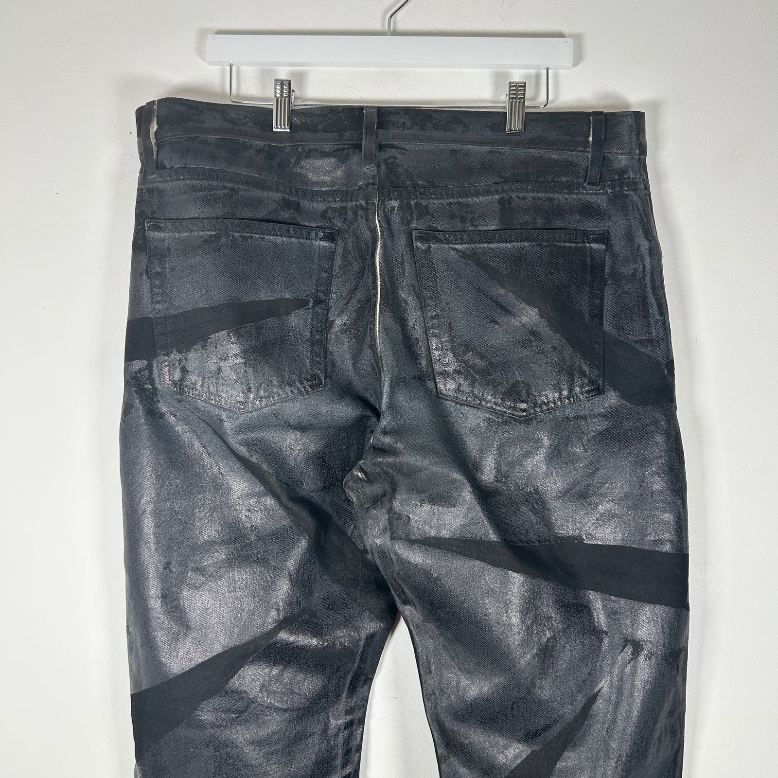 Helmut Lang Waxed Black Jeans Size 38