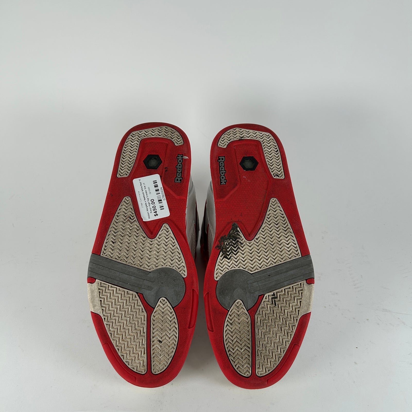 Maison Margiela x Reebook White/Red 'TZ Pump' High-Top Sneaker Size 10