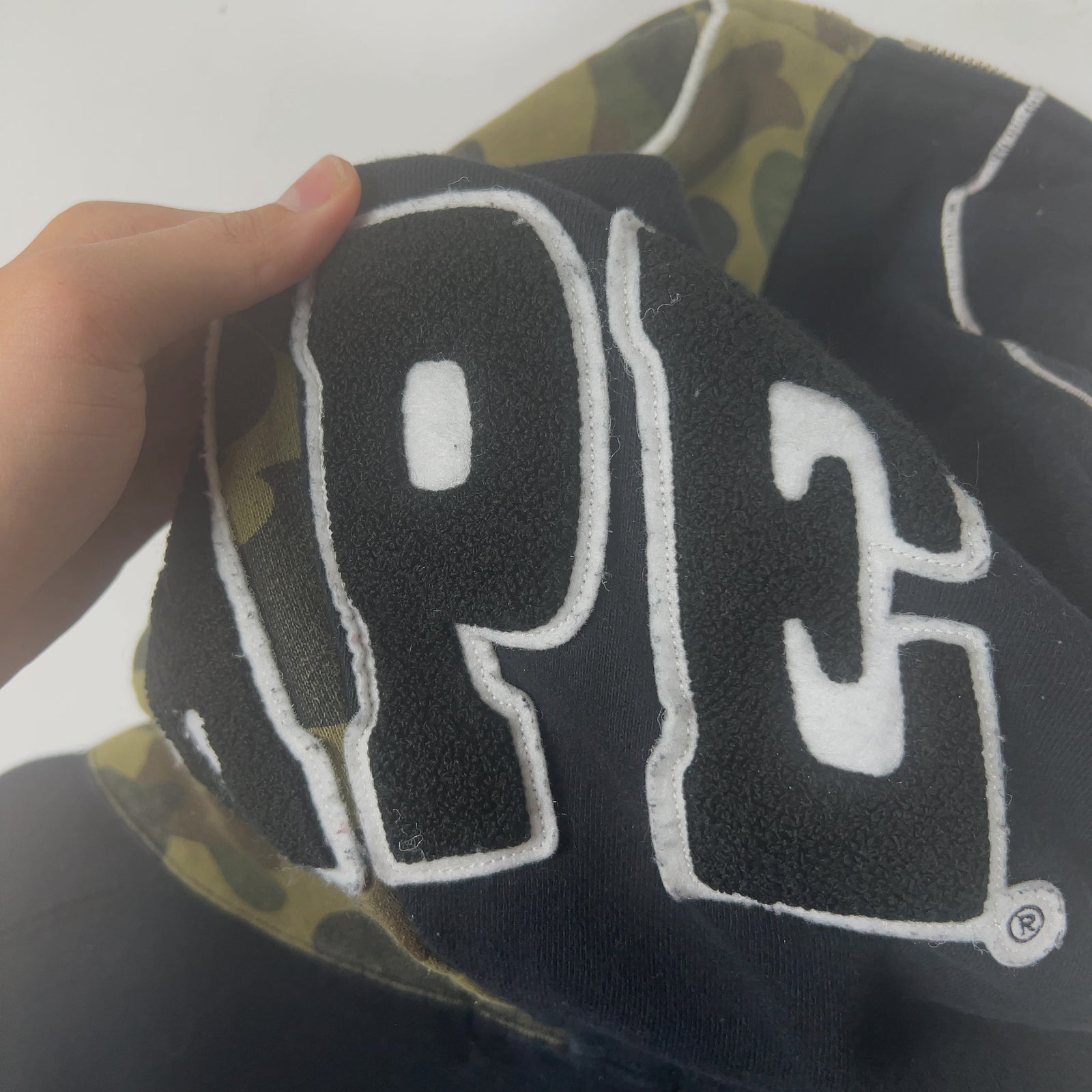 Bape Full Zip Half Camo Hoodie