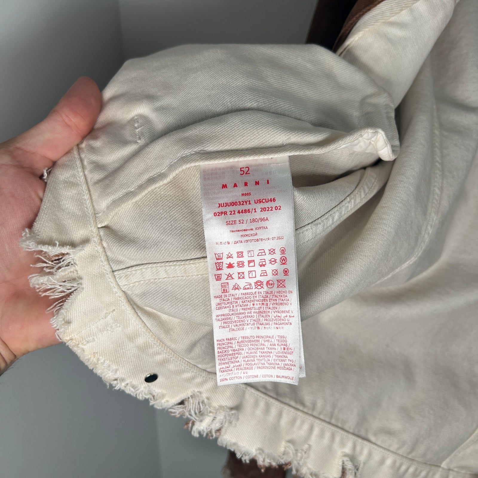 Marni Brown Washed Denim Jacket Size L