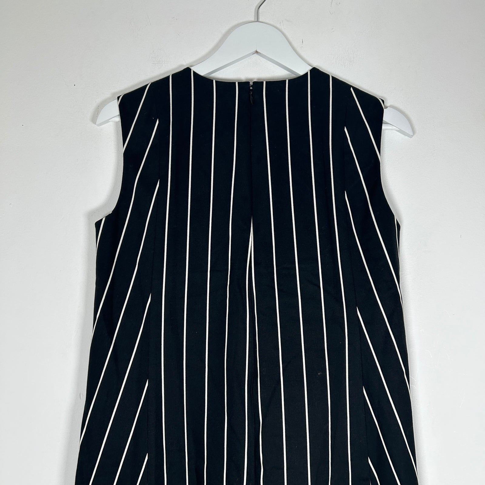 Balenciaga Paris Black Stripe Sleeveless Dress Size 38