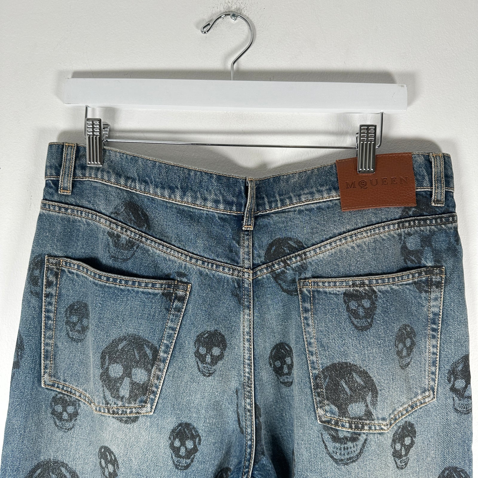 Alexander Mcqueen Baggy Skull Print Jeans Size 34