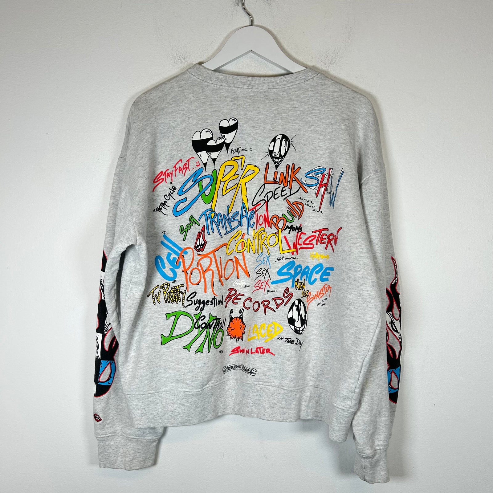 Chrome Hearts Grey Matty Boy Brain Graffiti Crewneck Size XL