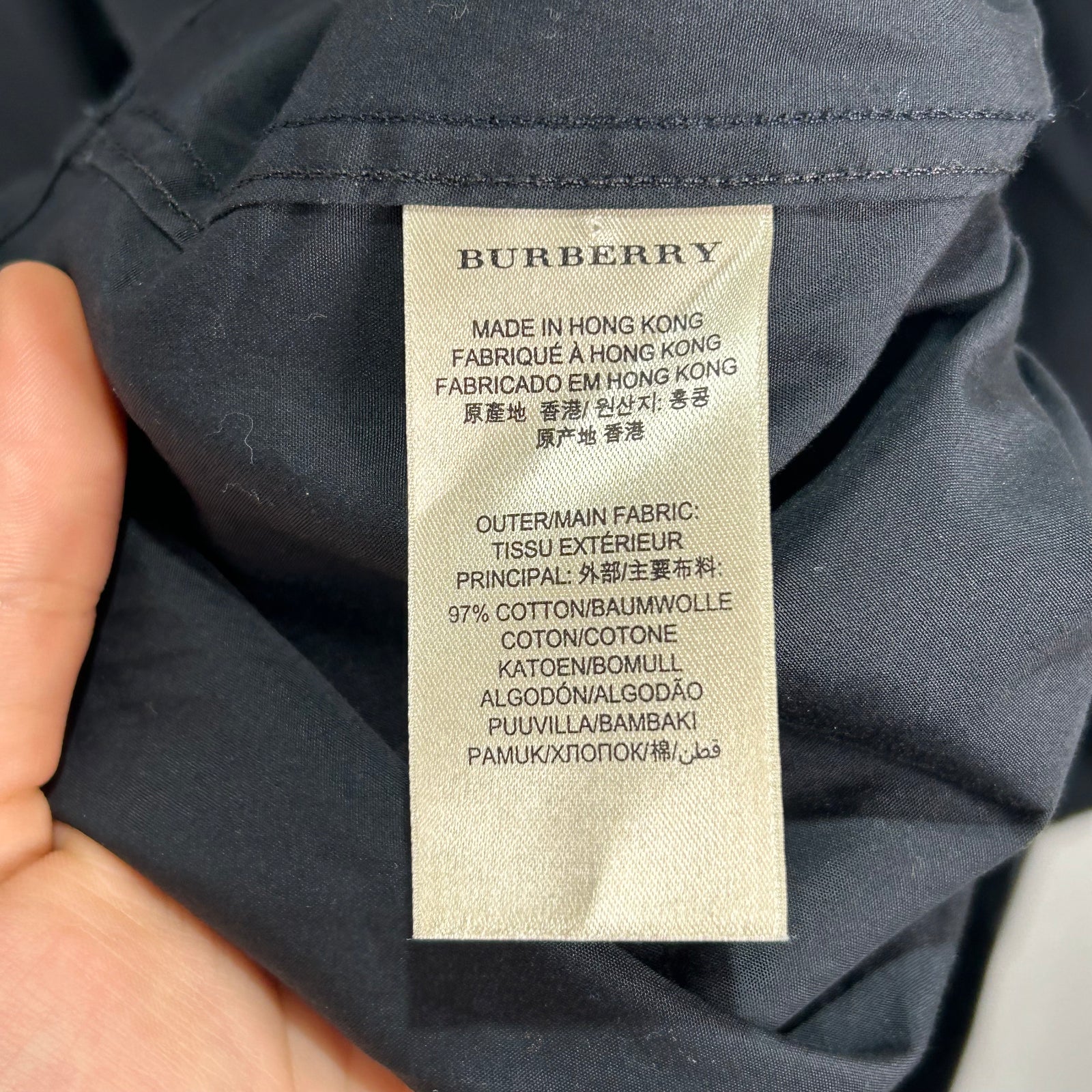 Burberry Brit Black Button-Up Dress Shirt Size L