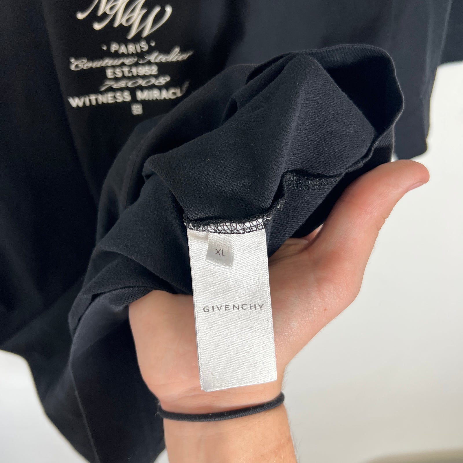 Givenchy Black Paris Logo T-shirt Size XL