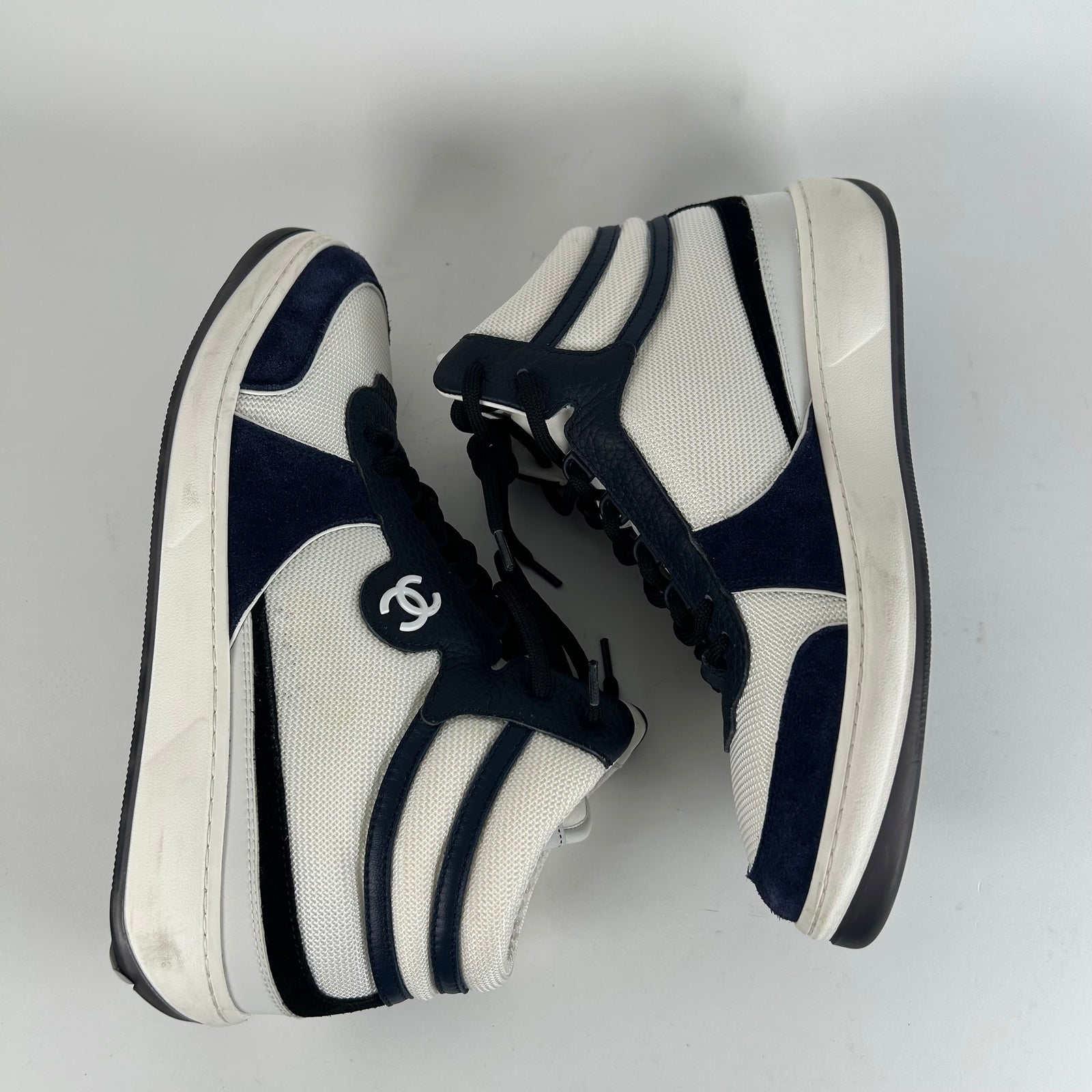Chanel Navy 'Sport Ryder' CC Hightop Sneaker Size 8
