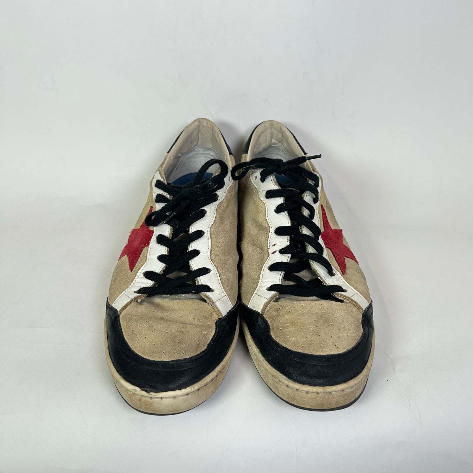 Golden Goose Beige/Black Suede Ball Star Sneaker Size 44