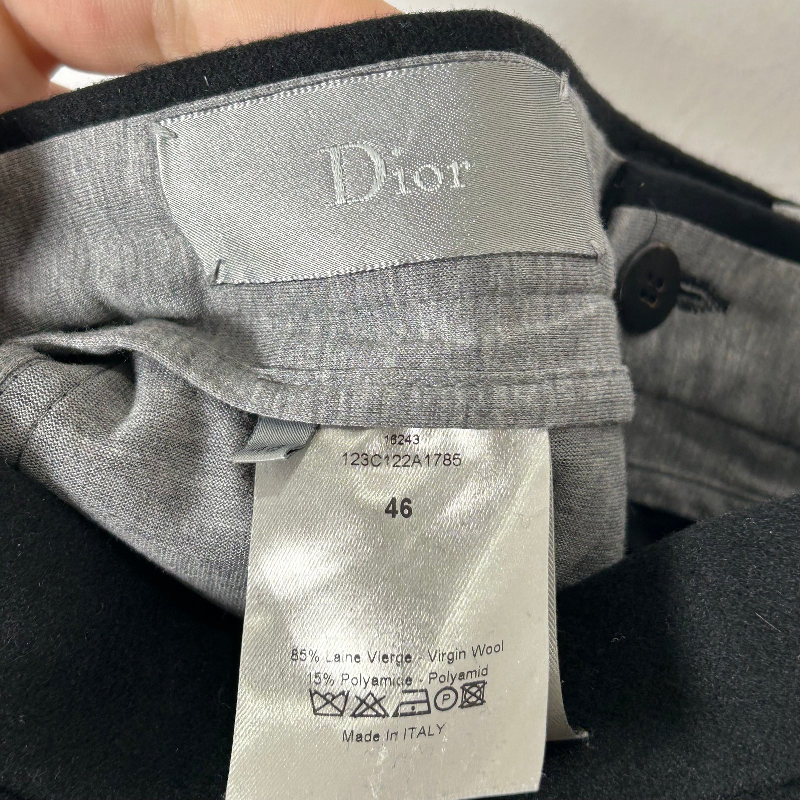 Dior Black Wool Dress Pants Size 48