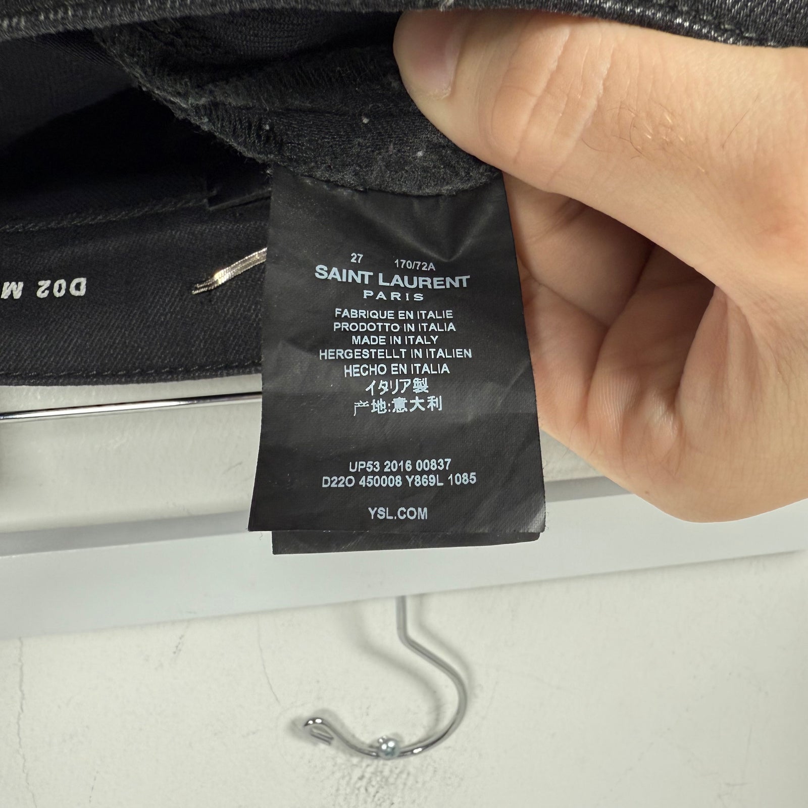 Saint Laurent Jeans Black Distressed D02 Size 27