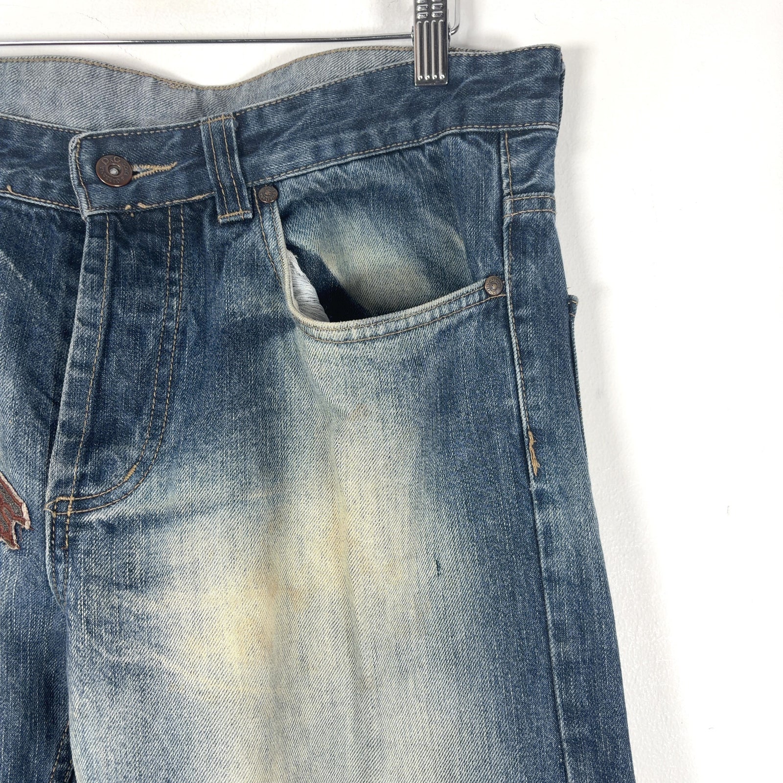 Dolce & Gabbana Faded Out Wash Patched Jeans