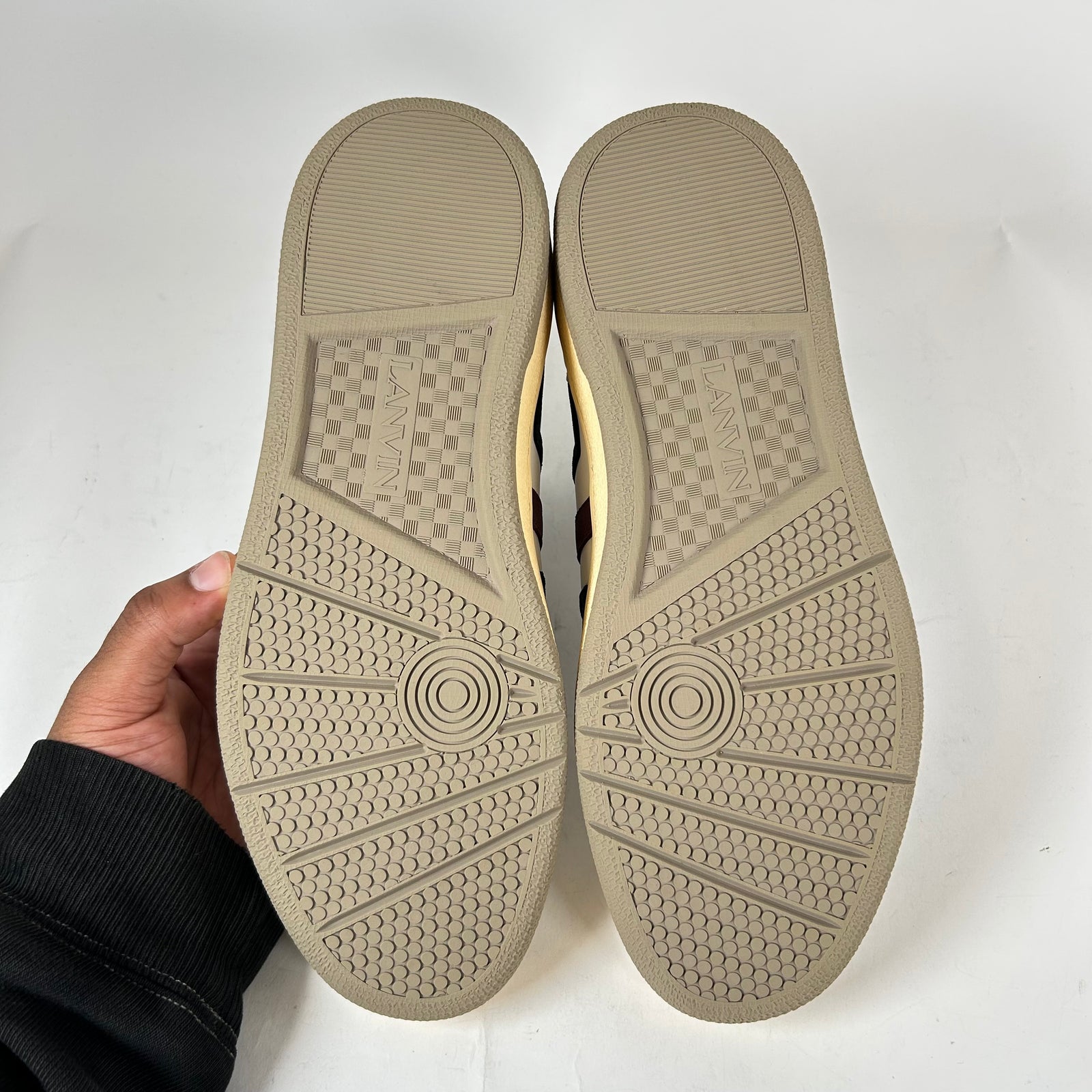 Lanvin x A Ma Maniere White/Maroon Clay High-Top Sneaker Size 43