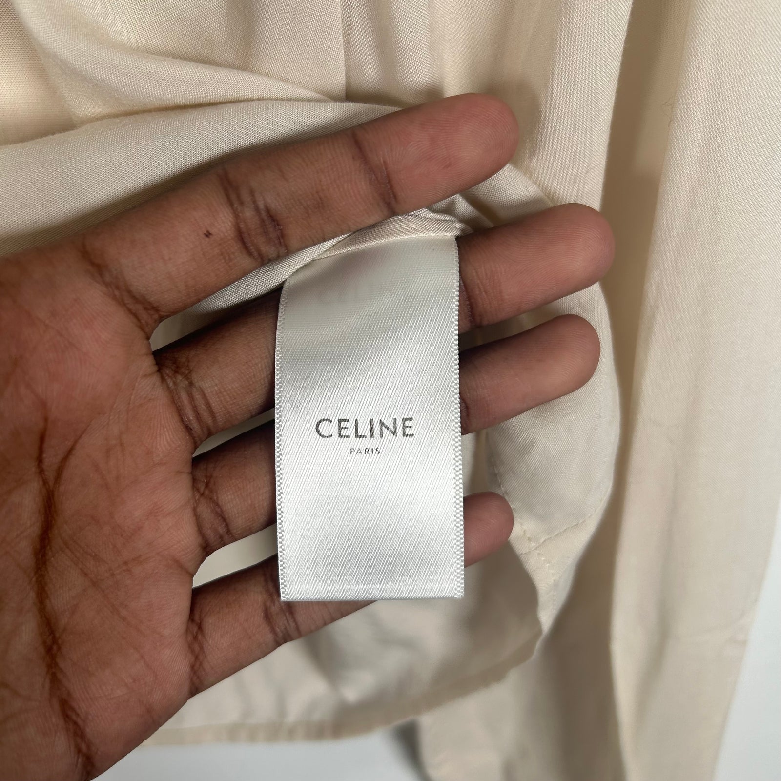 Celine Silk Cropped Button Up Shirt Size XS