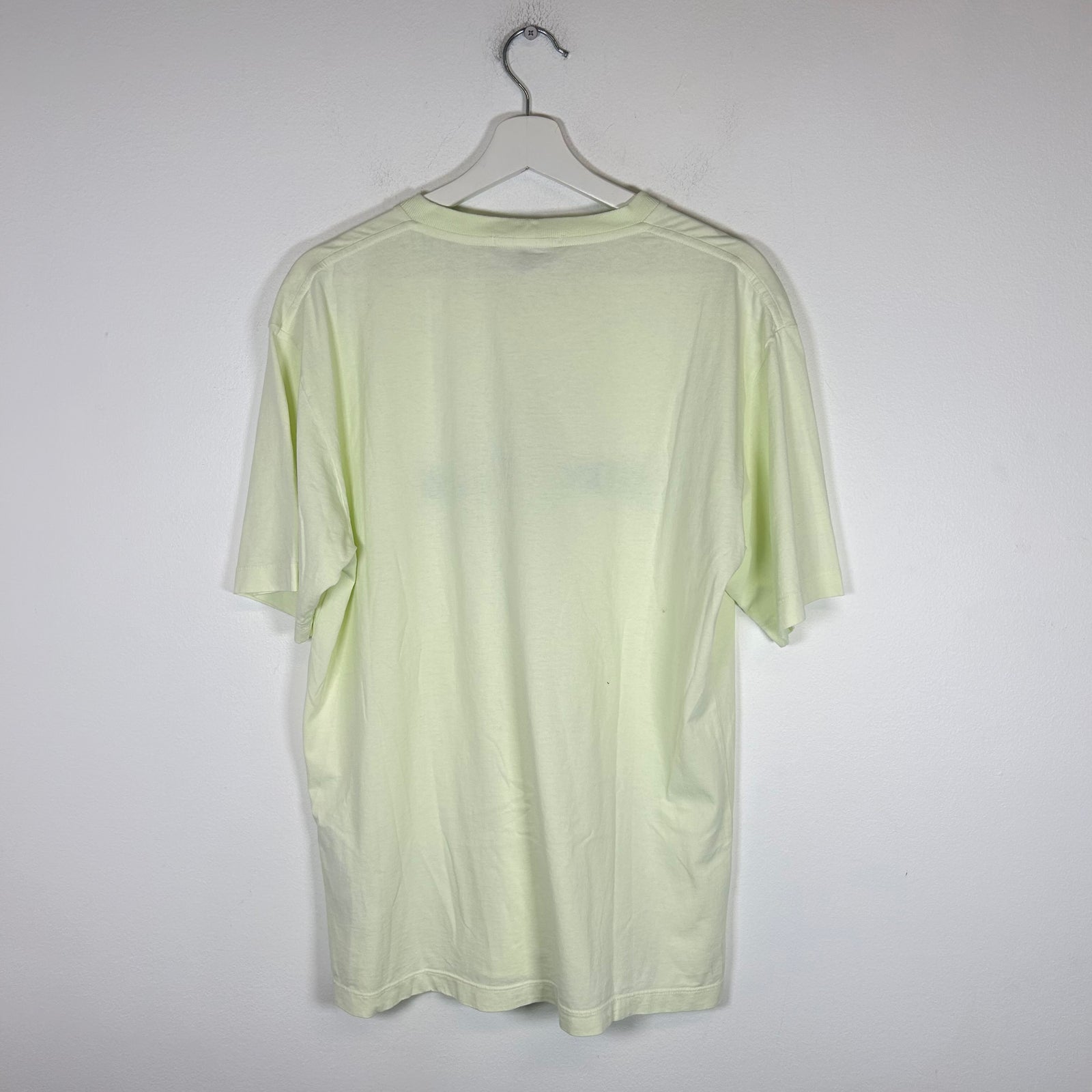 Stone Island Lime Green Embroidered Logo Tee Size L