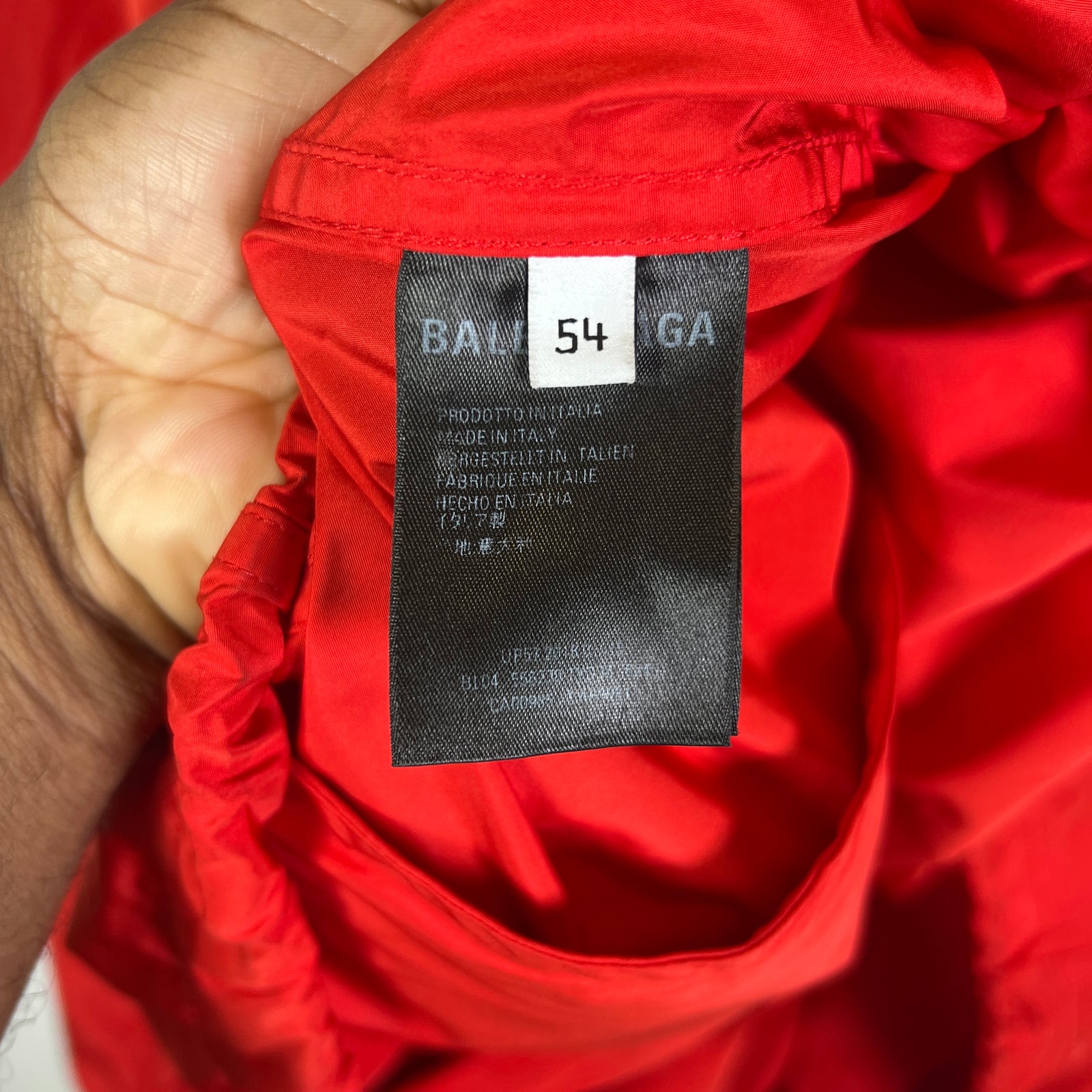 Balenciaga Red Tonal Logo Windbreaker