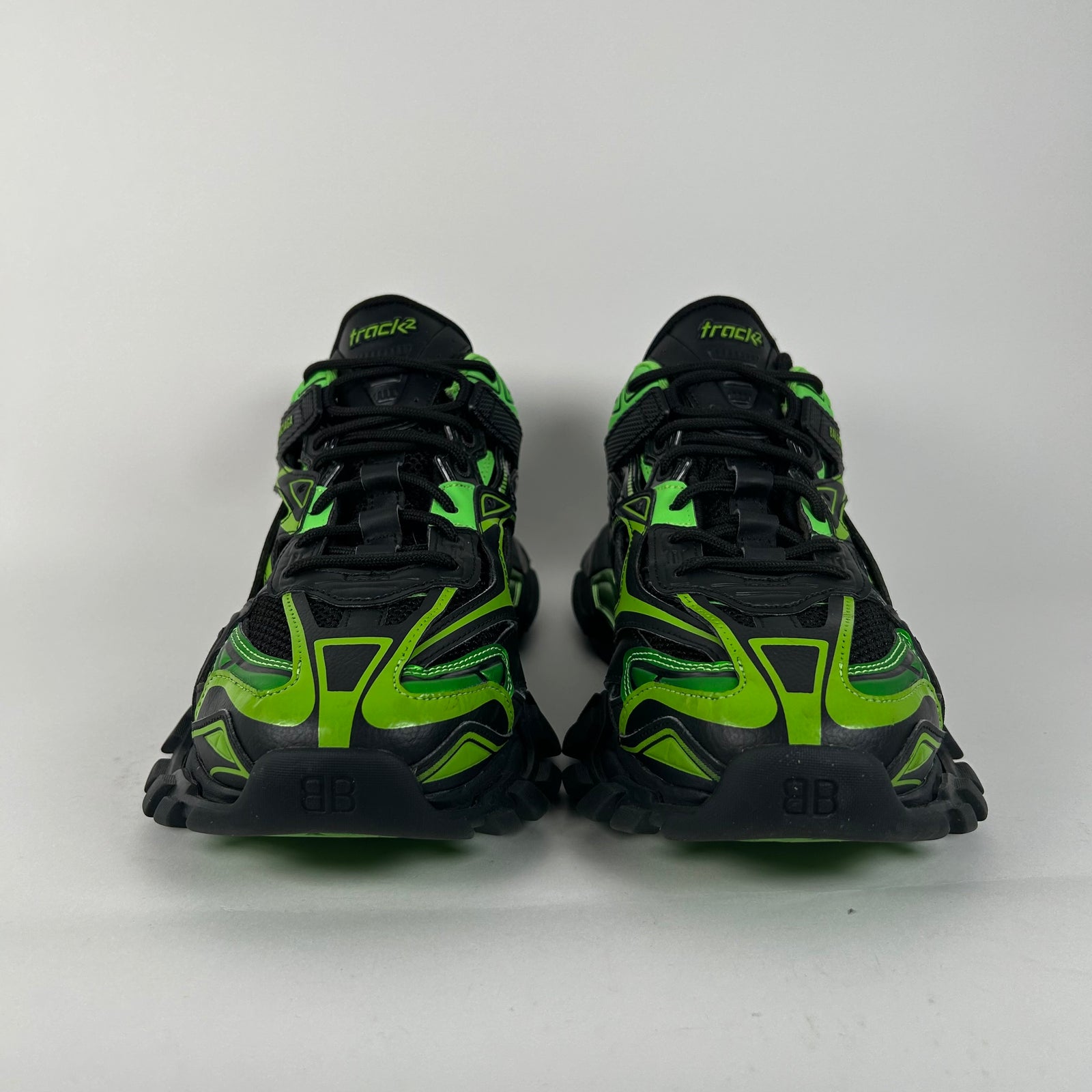 Balenciaga Black/Green Track 2 Sneaker Size 12