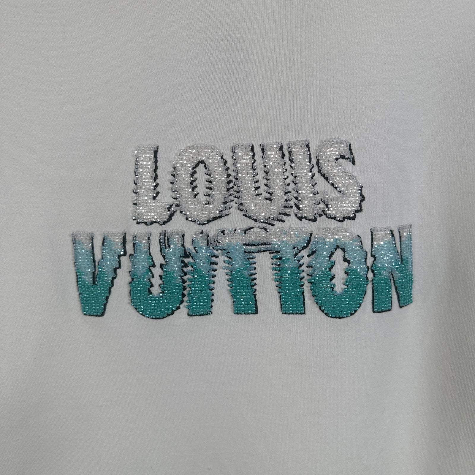 Louis Vuitton Sequin Pearl Logo T-Shirt Size XL