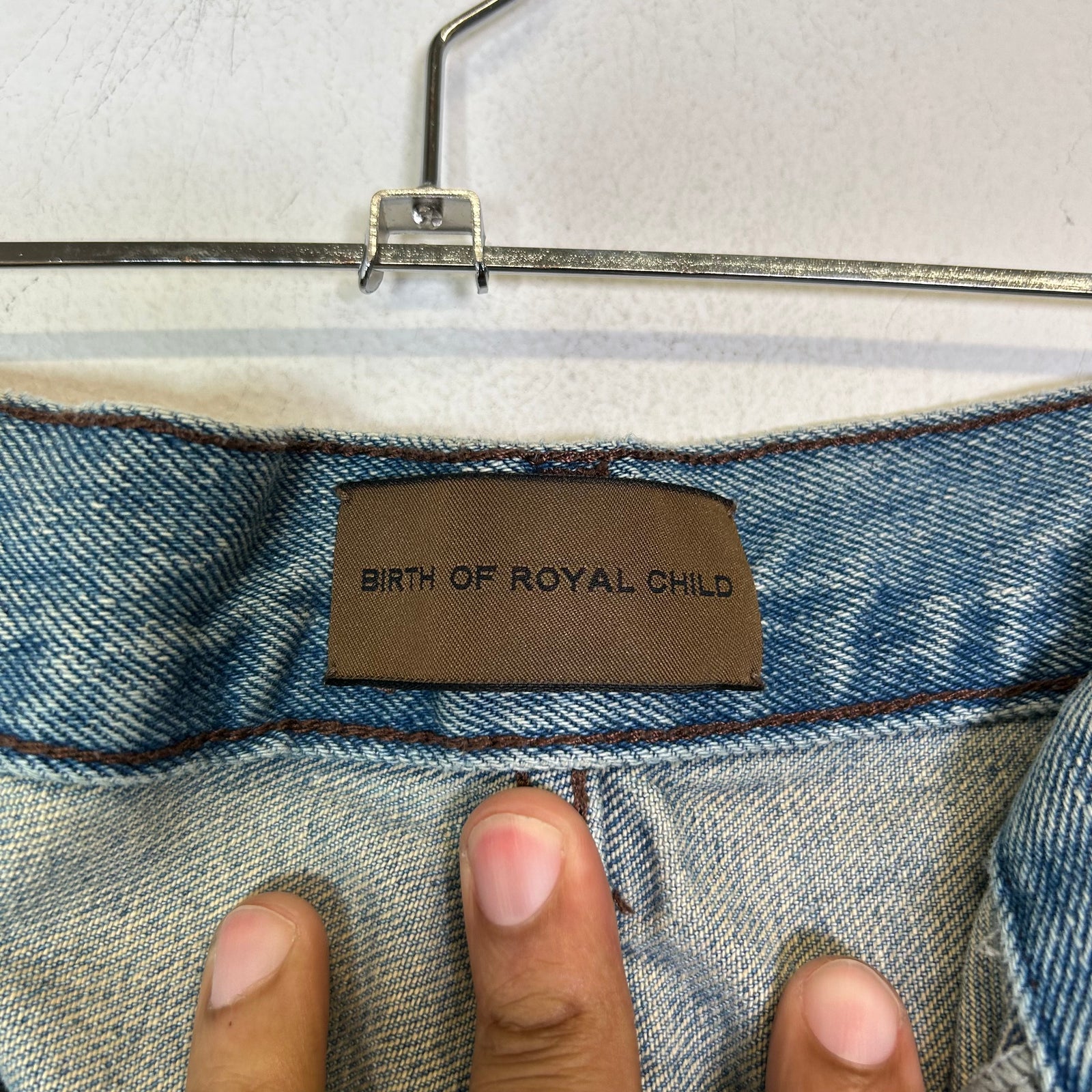 Birth of Royal Child Dirty-Washed Waxed Baggy Jeans