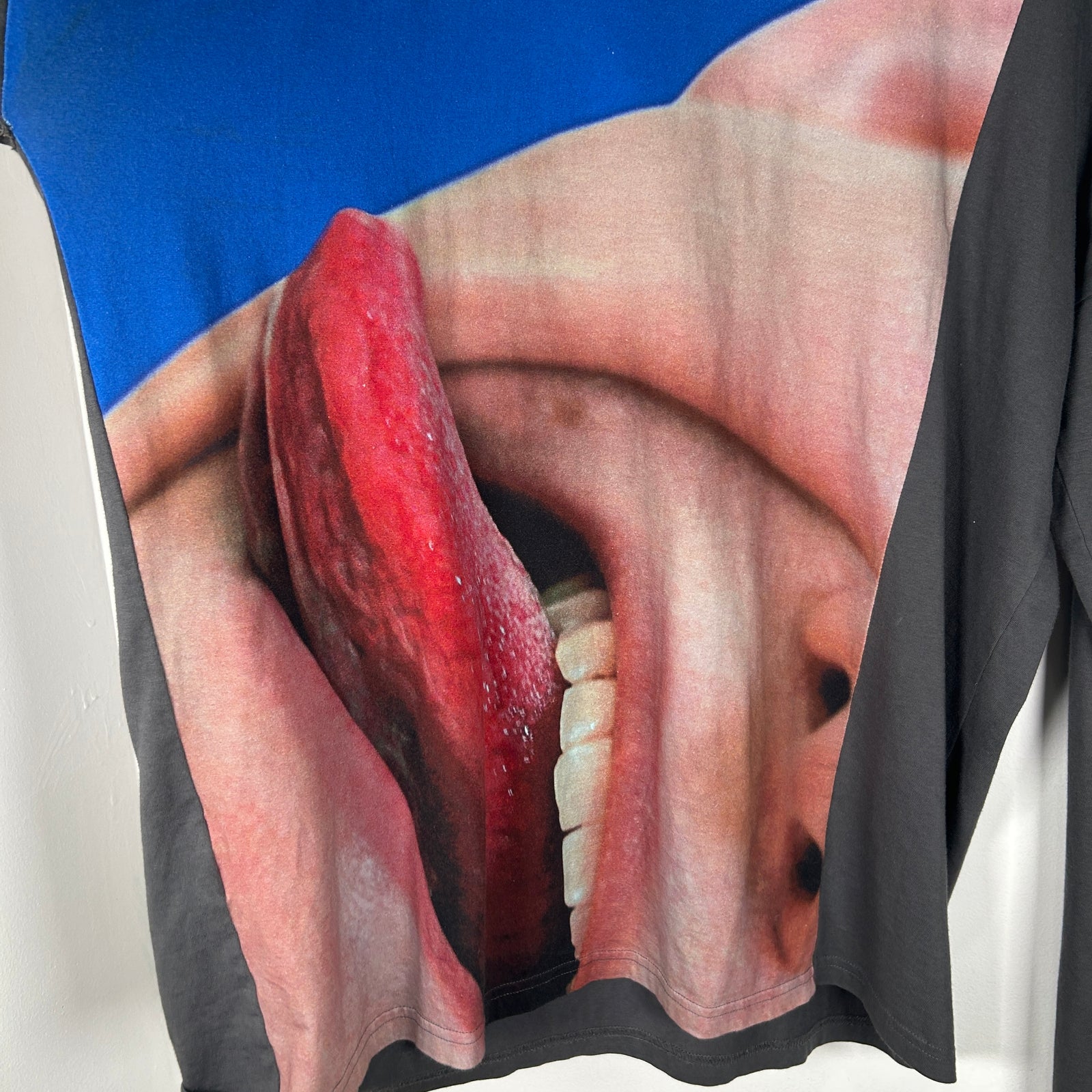 Marni Mouth Print Blue/Grey Longsleeve Size 50