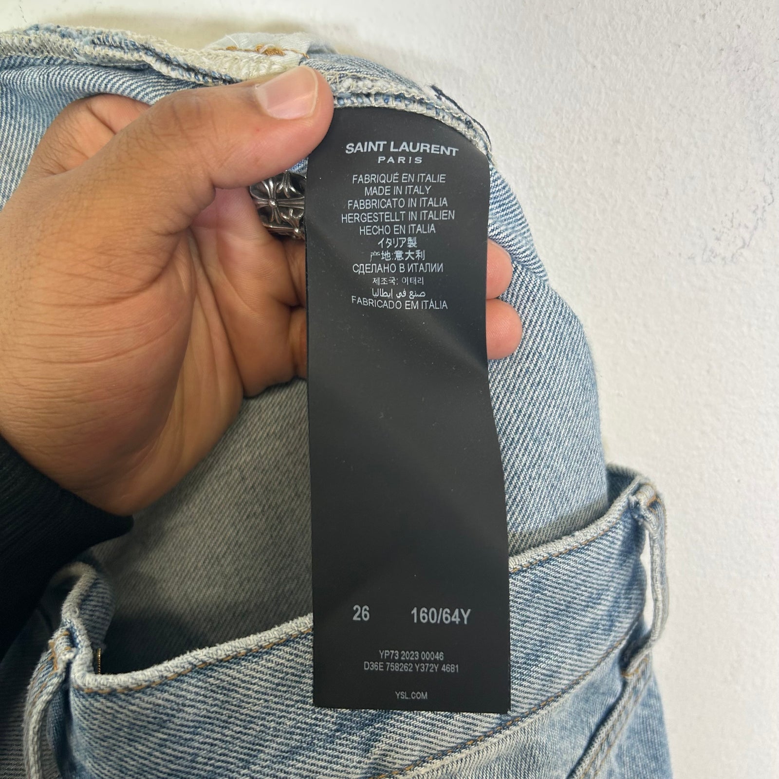 Saint Laurent Washed Blue Cassandra High Waist D53 Jeans Size 26