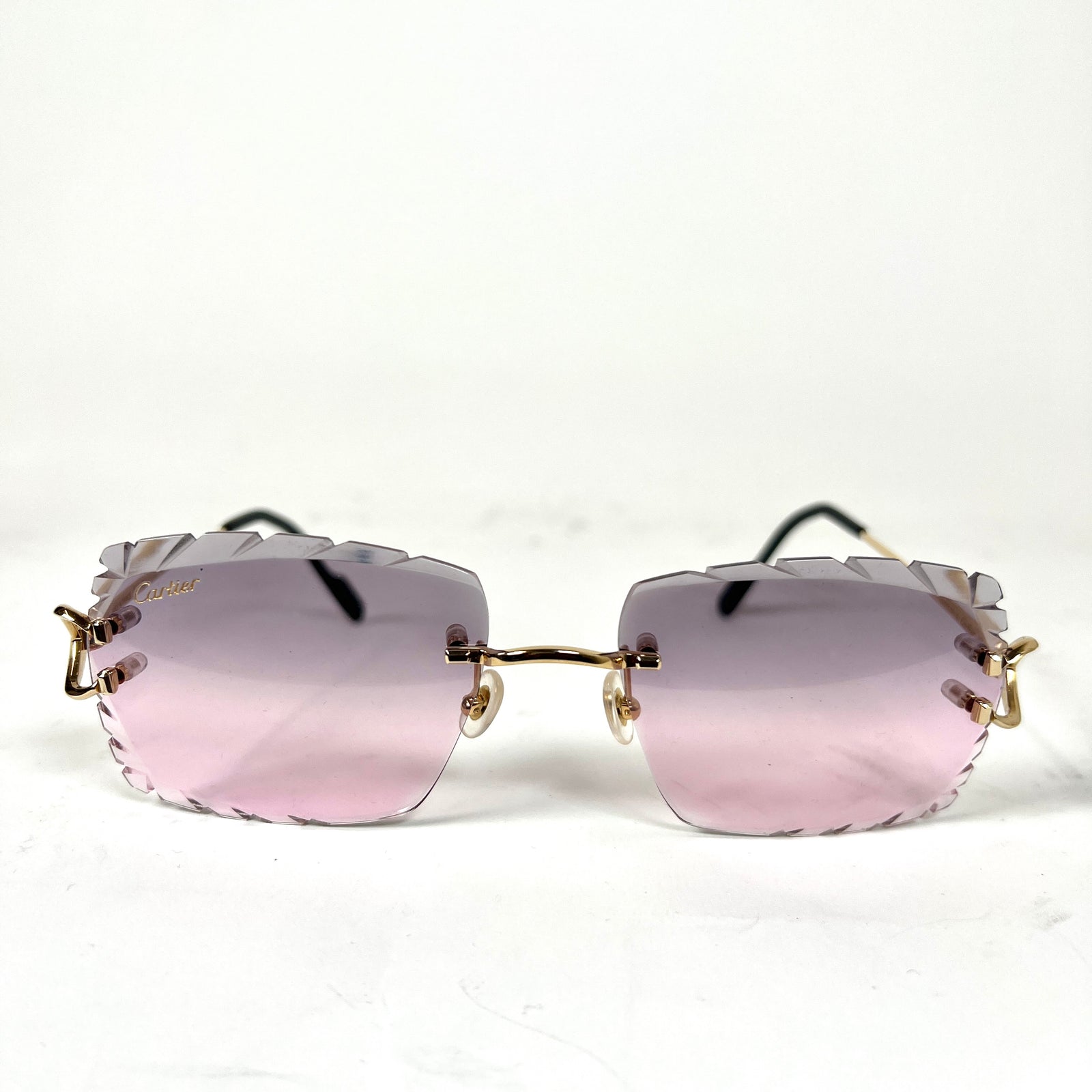 Cartier Pink C Decor Diamond Cut Glasses