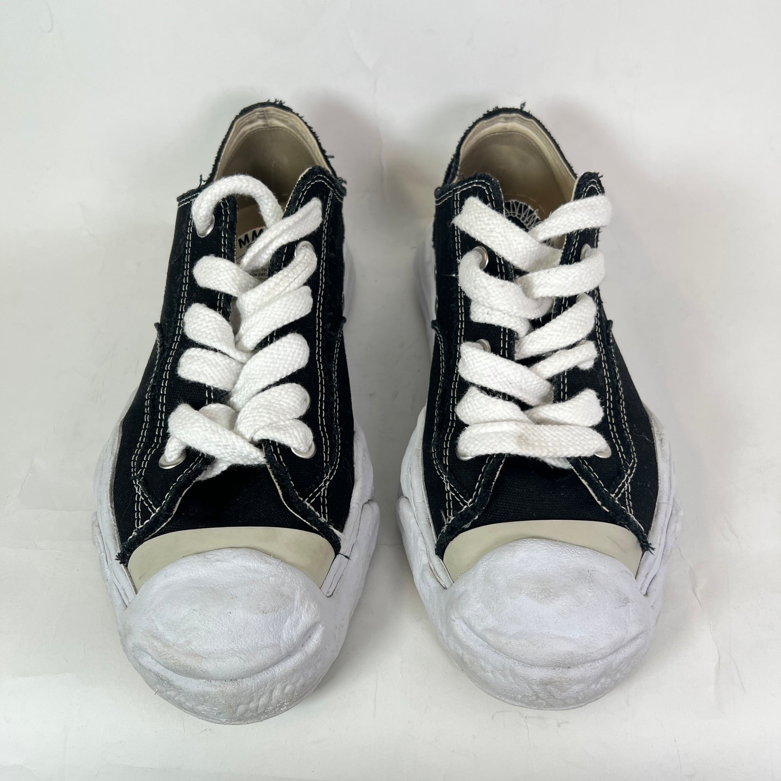 Maison Mihara Yasuhiro Black/White Hank OG Sole Canvas Low-Top Sneaker Size 45