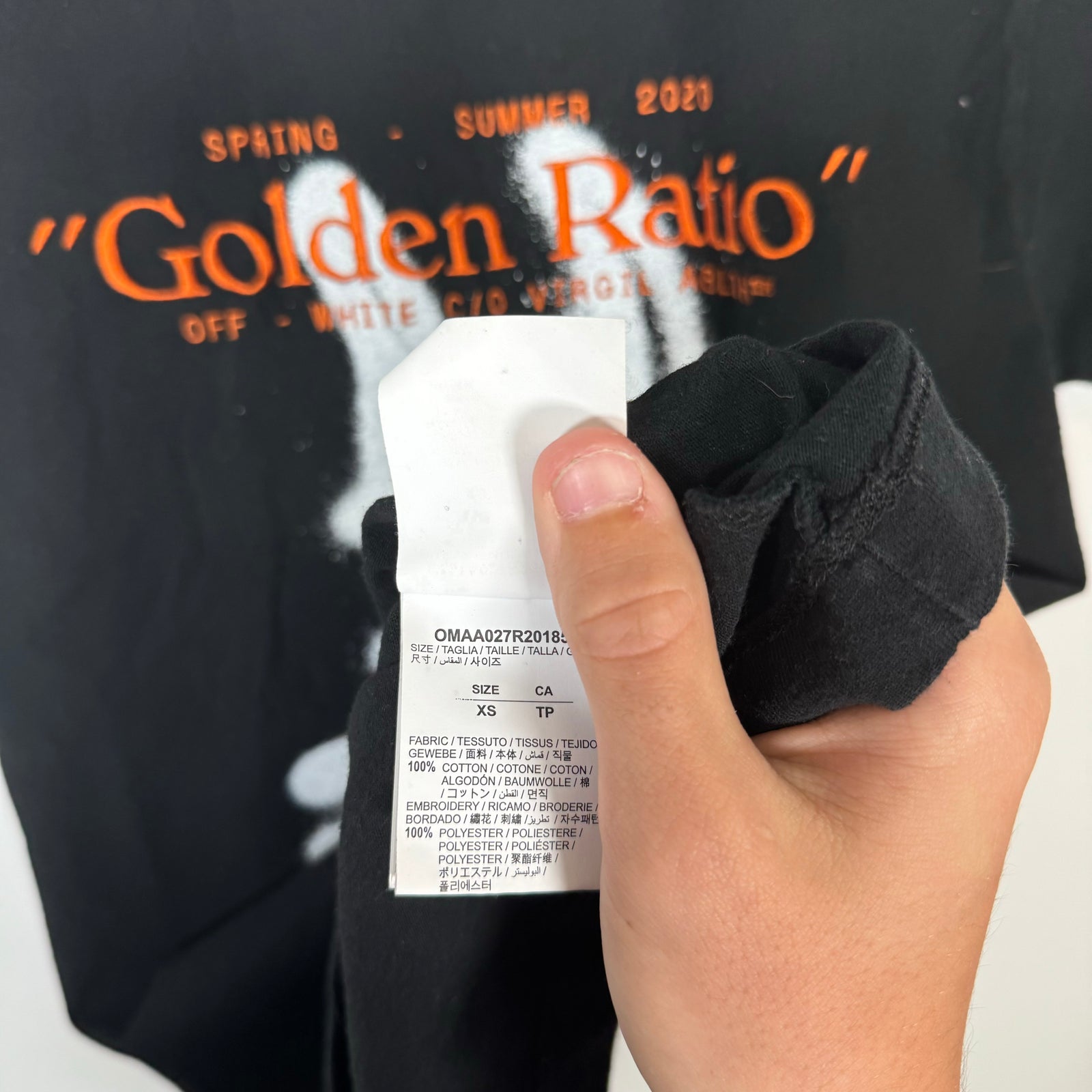 Off-White Black Cartoon 'Golden Ratio' Tee Size XS