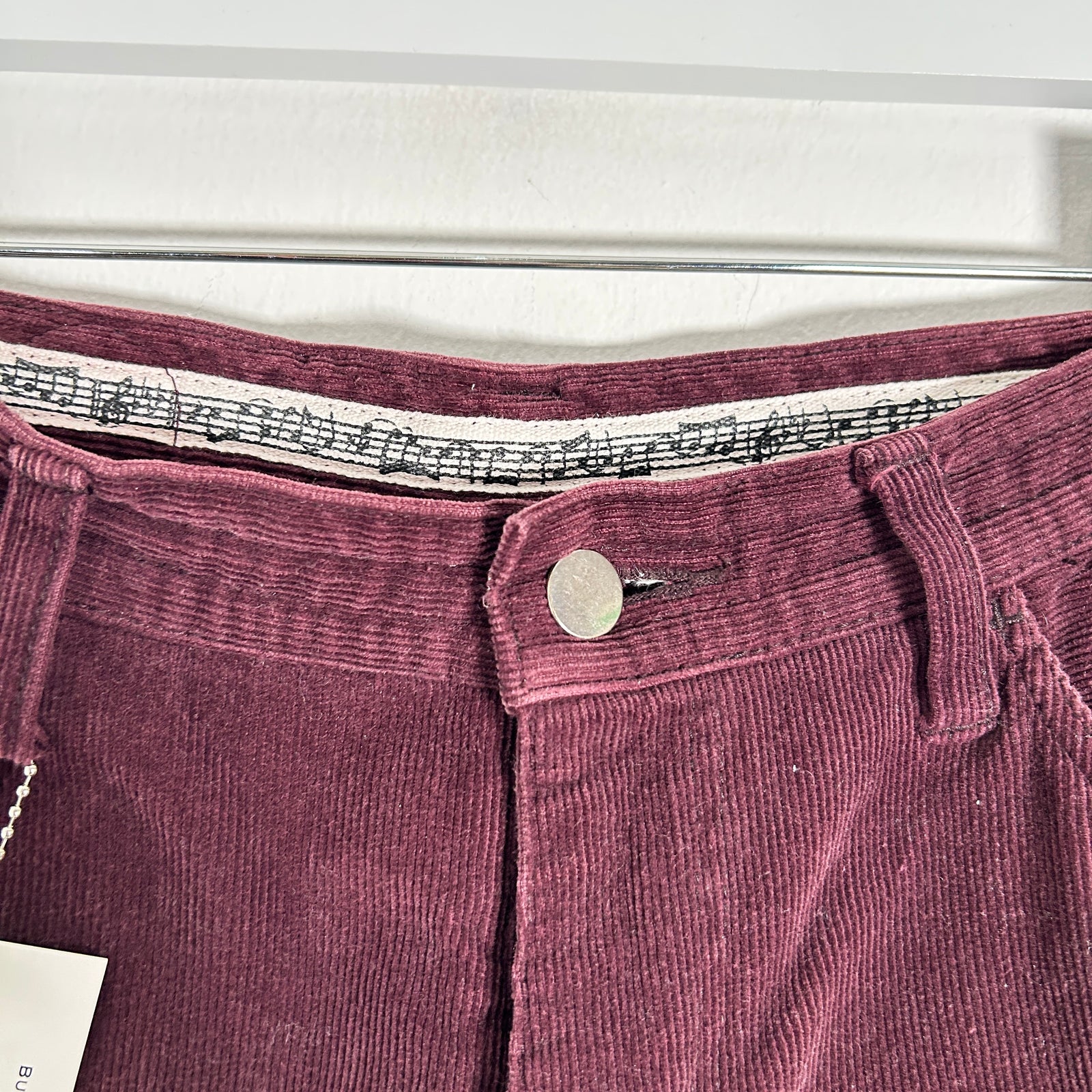Number (N)ine Pain Burgundy Corduroy Pants Size 28x32