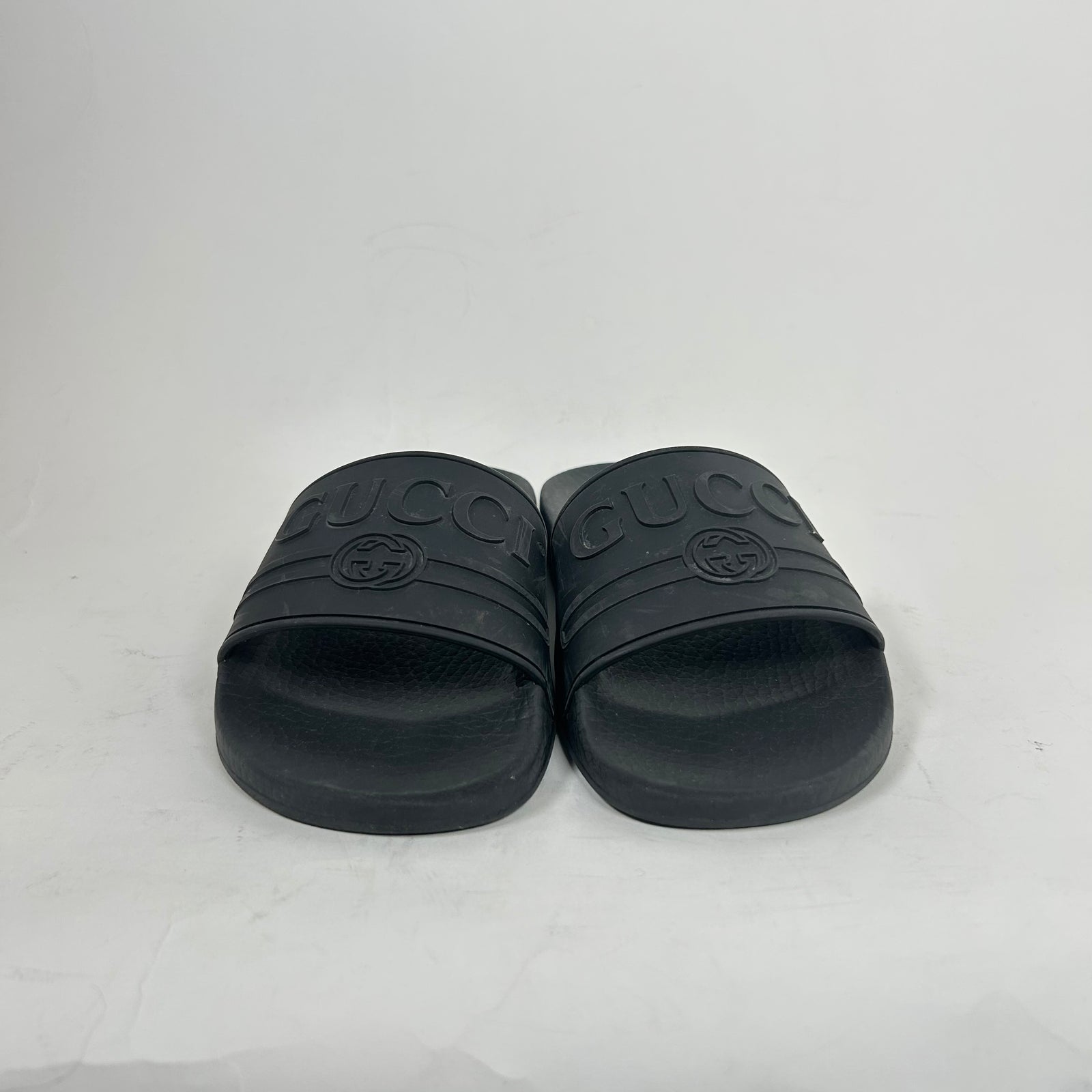 Gucci Black Logo Slides Size 34