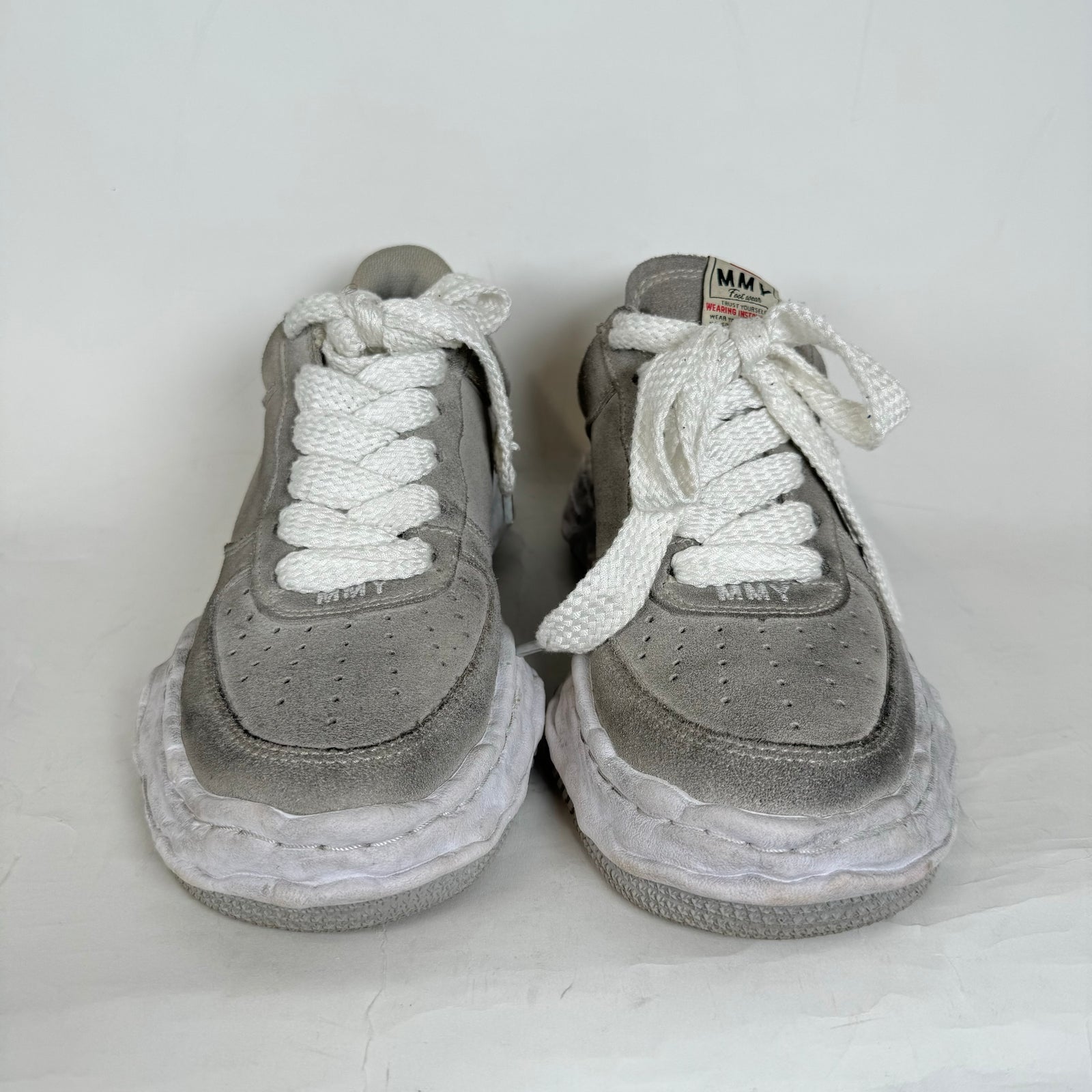 MMY Grey Brushed Suede Wayne Sneakers Size 42