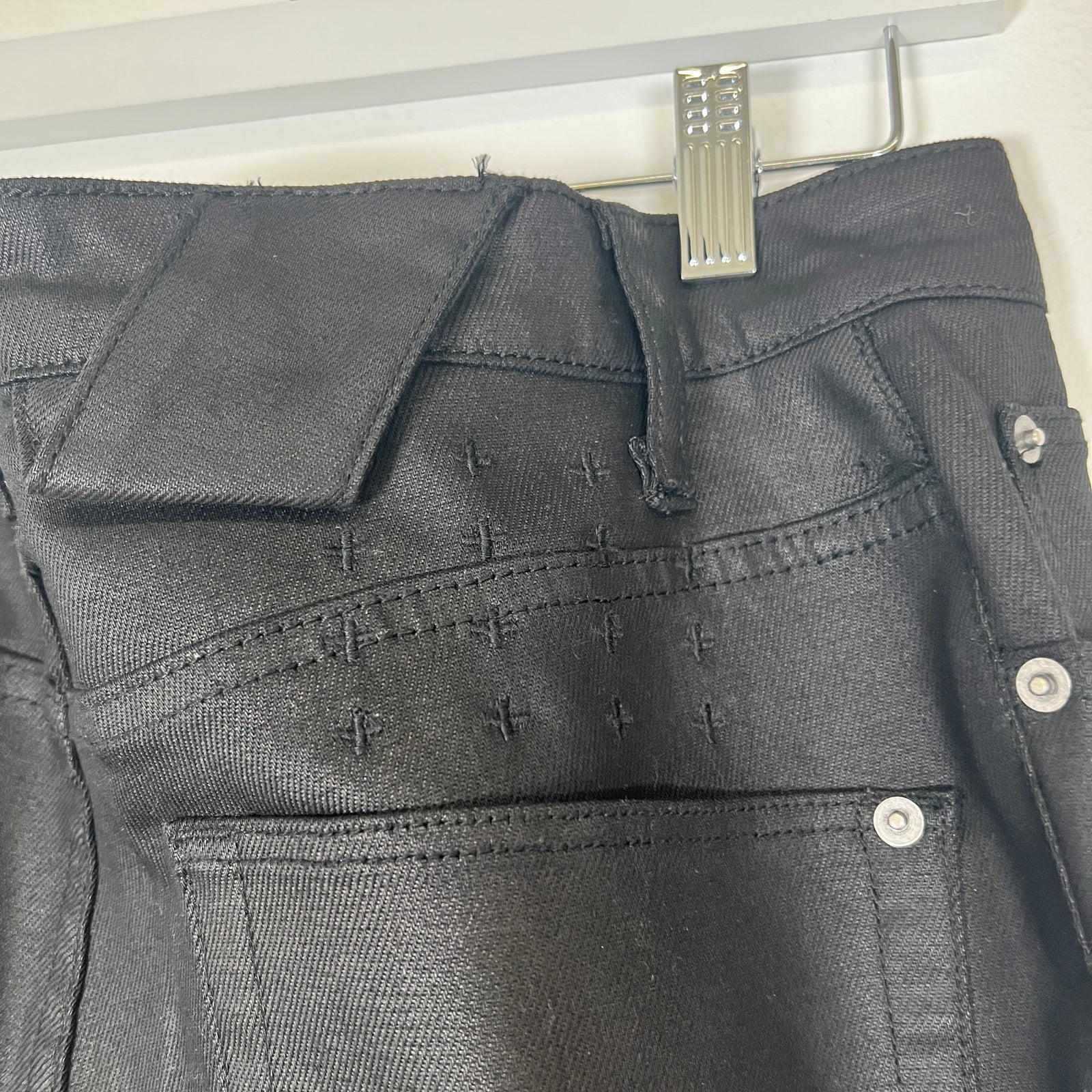 Ksubi Black Waxed Denim Size 36