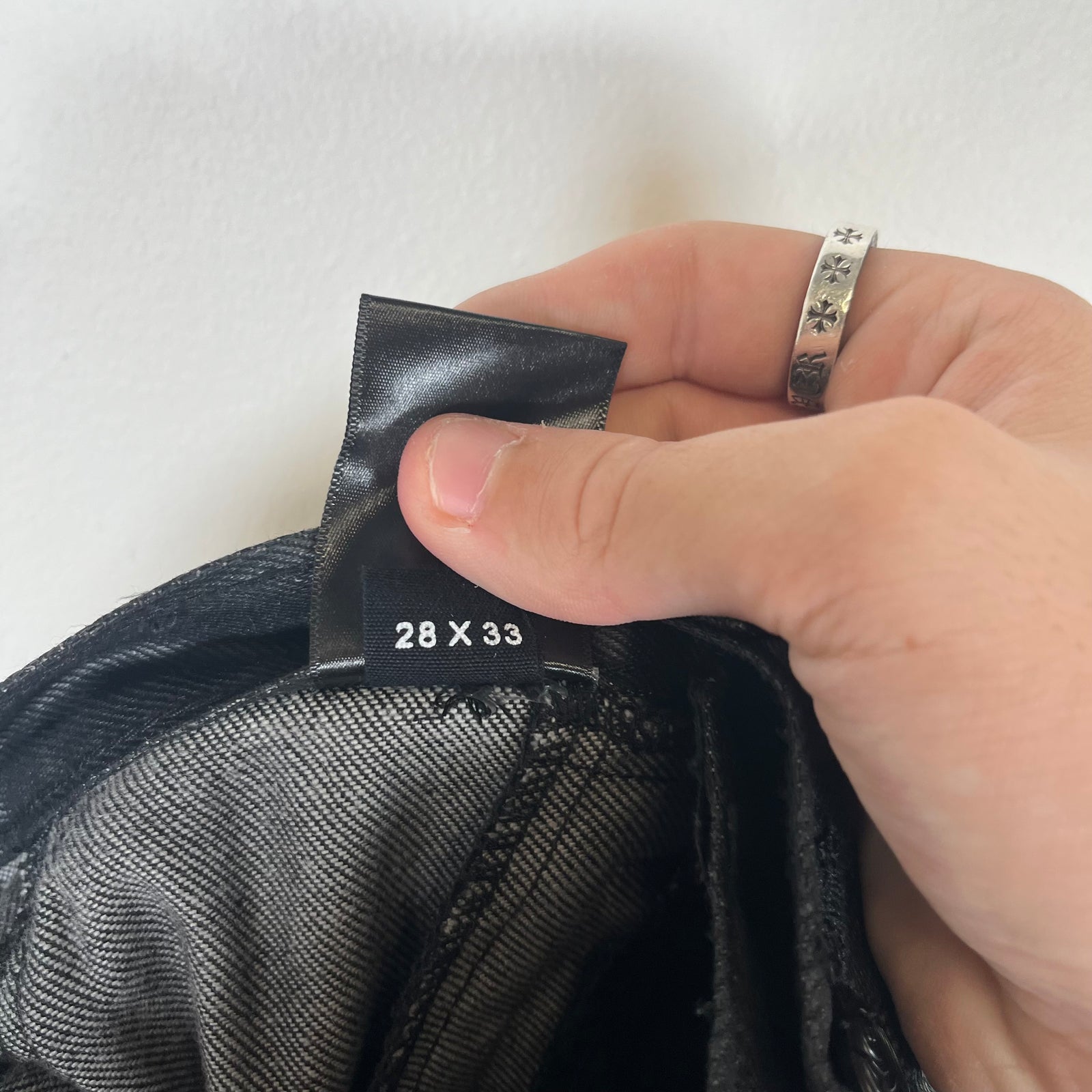 Somar Black Waxed Peril Tassel Trousers Size 28