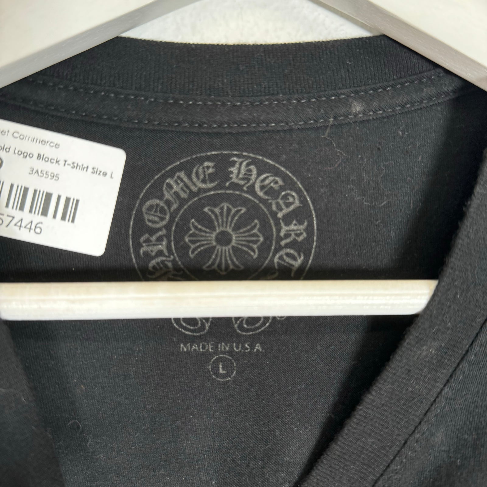 Chrome Hearts Gold Logo Black T-Shirt Size L