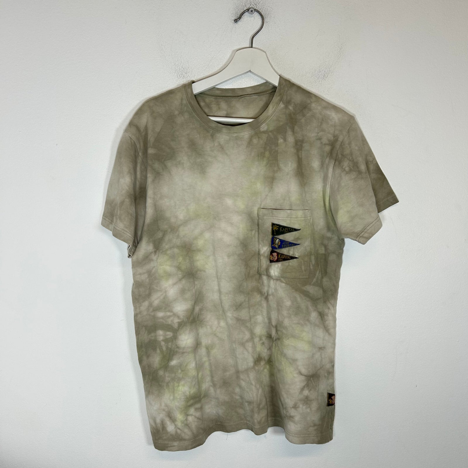 Kapital Tye Dye Flag Logo T-Shirt Size 4