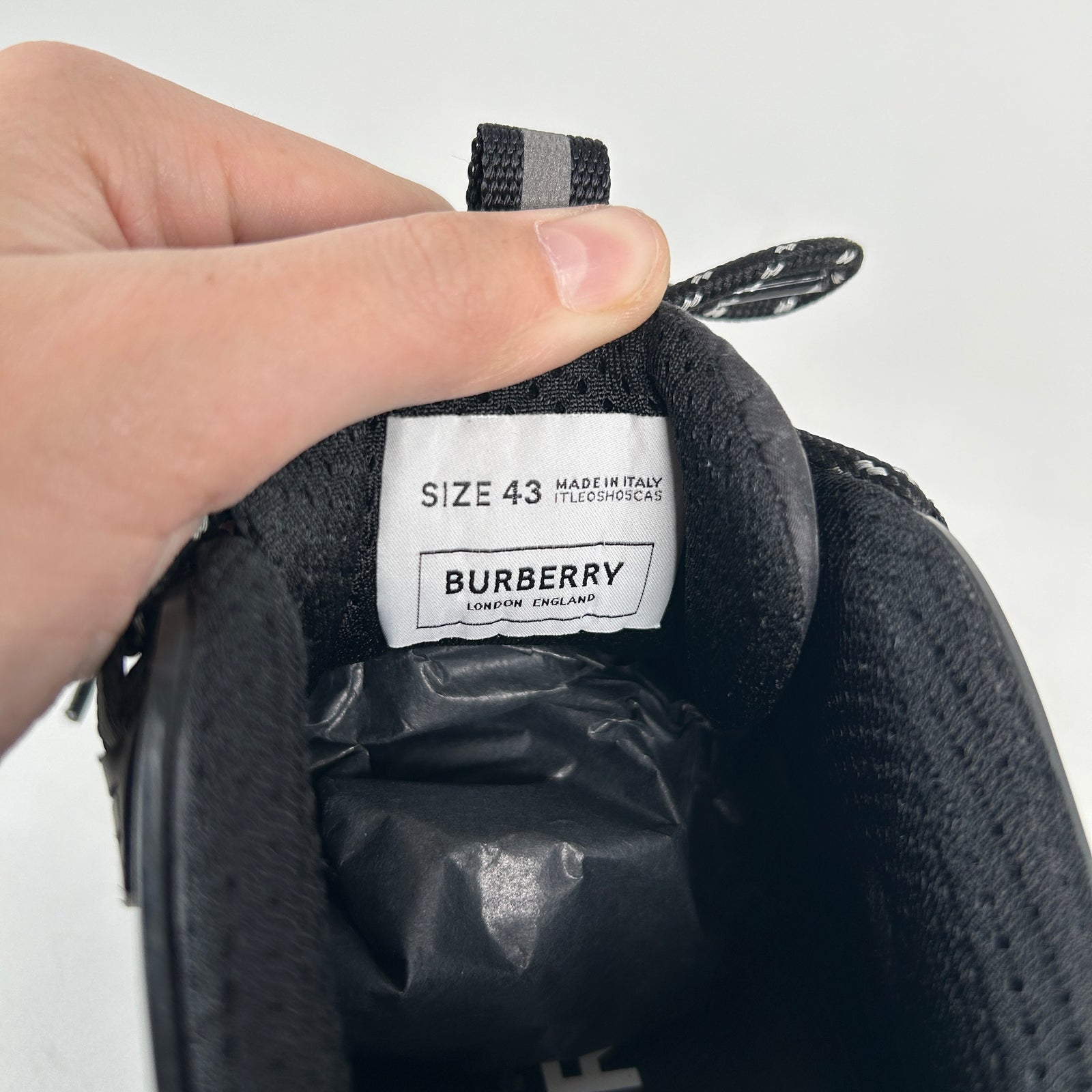Burberry Triple Black Arthur Low Top Size 43