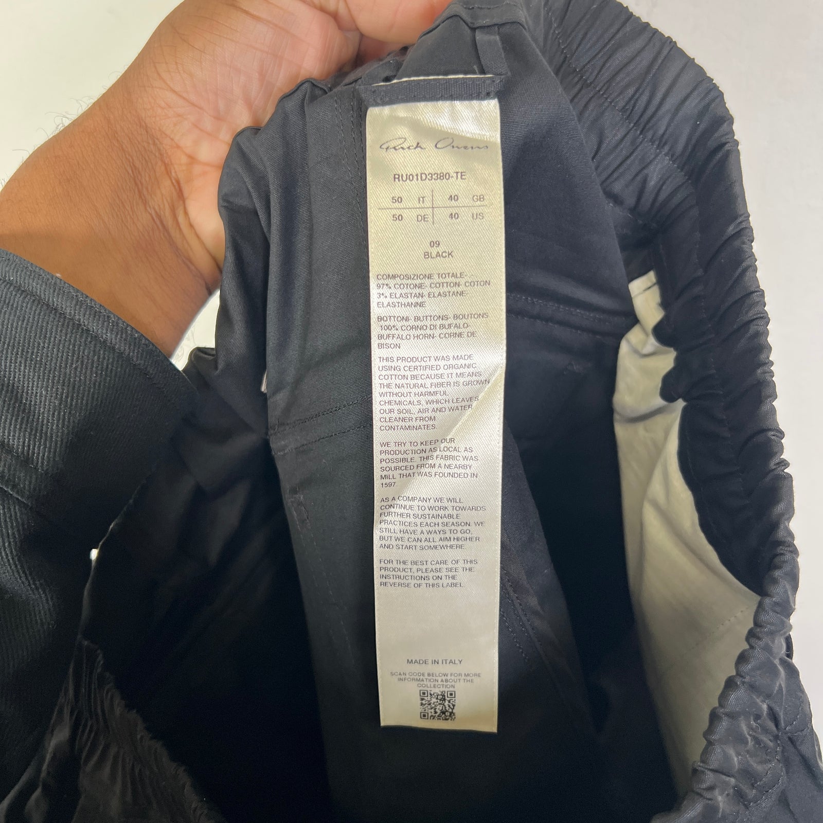 Rick Owens SS24 Lido Black Pod Pants Size 50