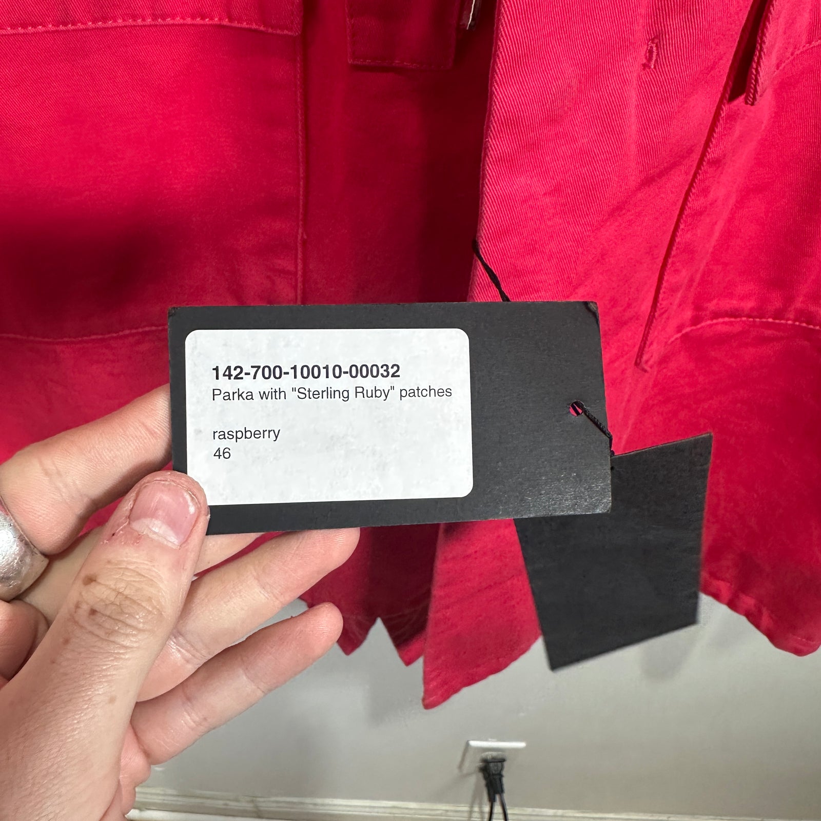 Raf Simons x Sterling Ruby Red Garden Parka Size 46