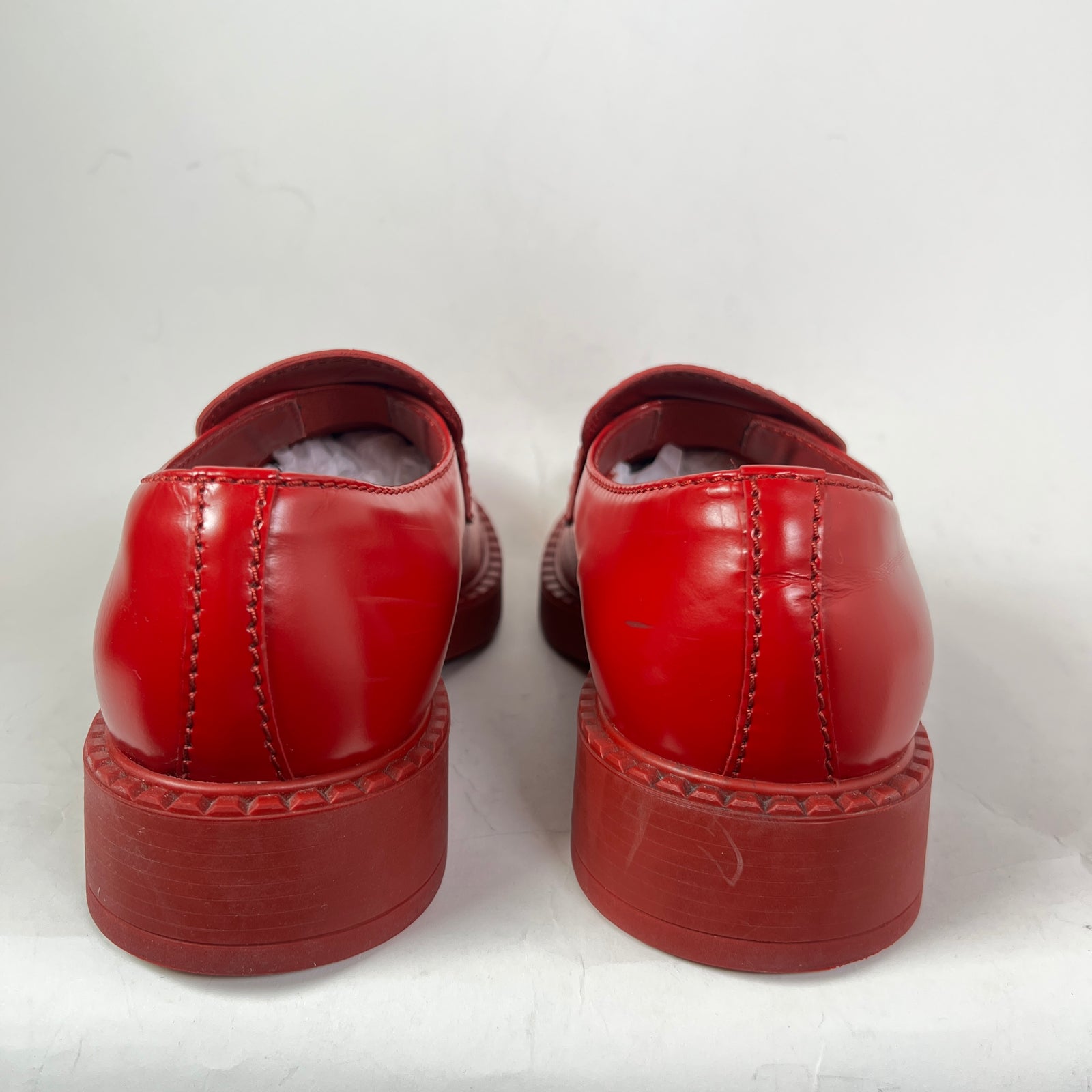 Prada Red Chocolate Loafers