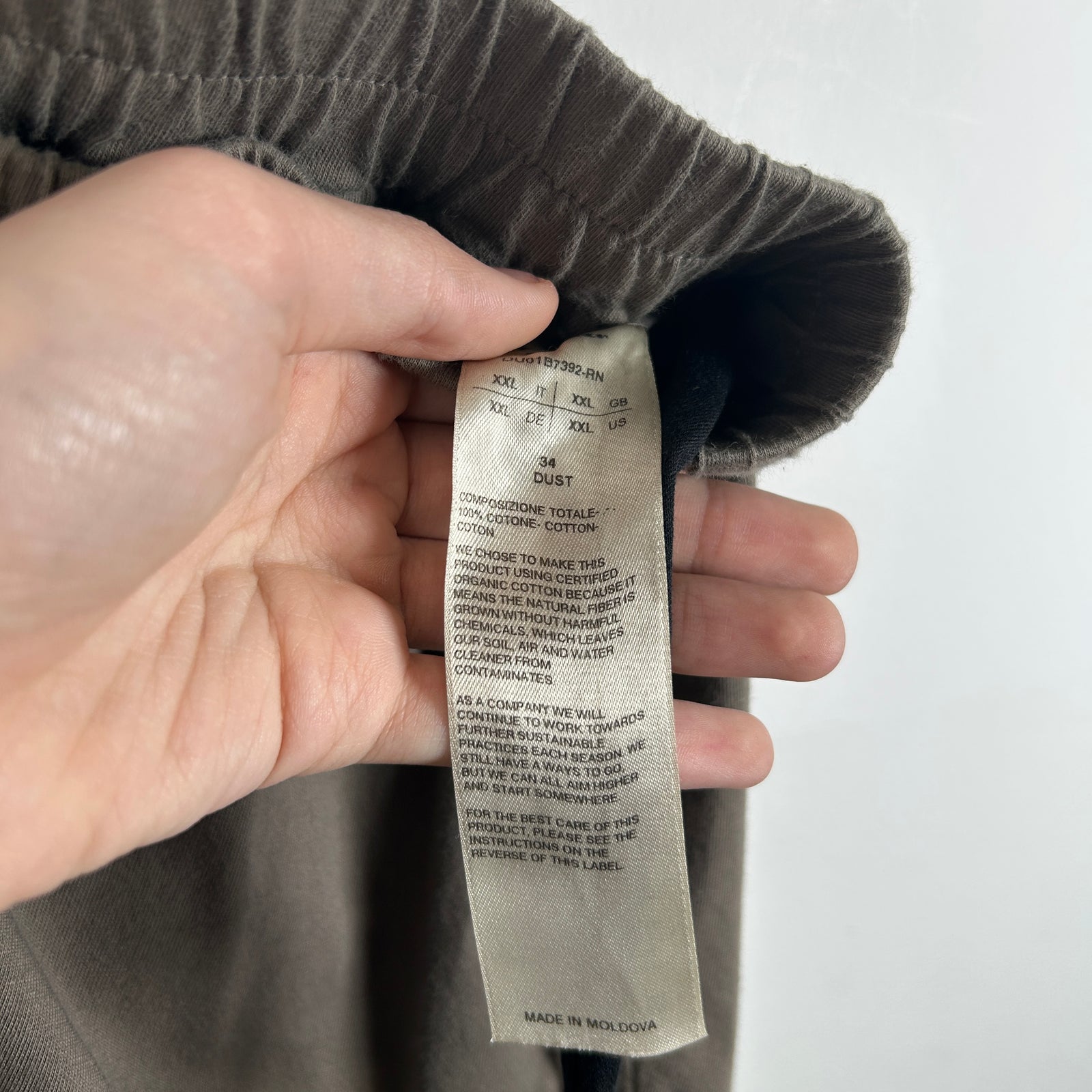 Rick Owens DRKSHDW Dust Thin Drop Crotch Sweats Size XXL