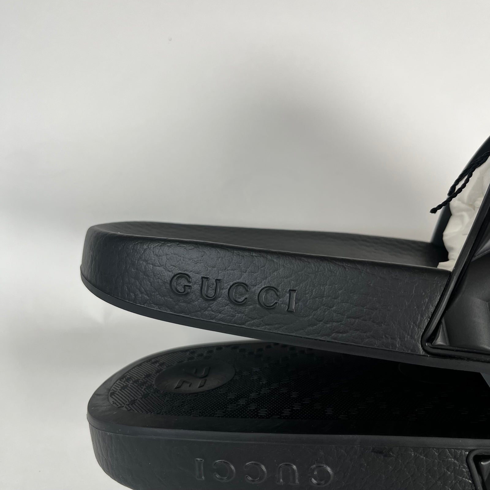 Gucci Matelasse Black Slides Size 10