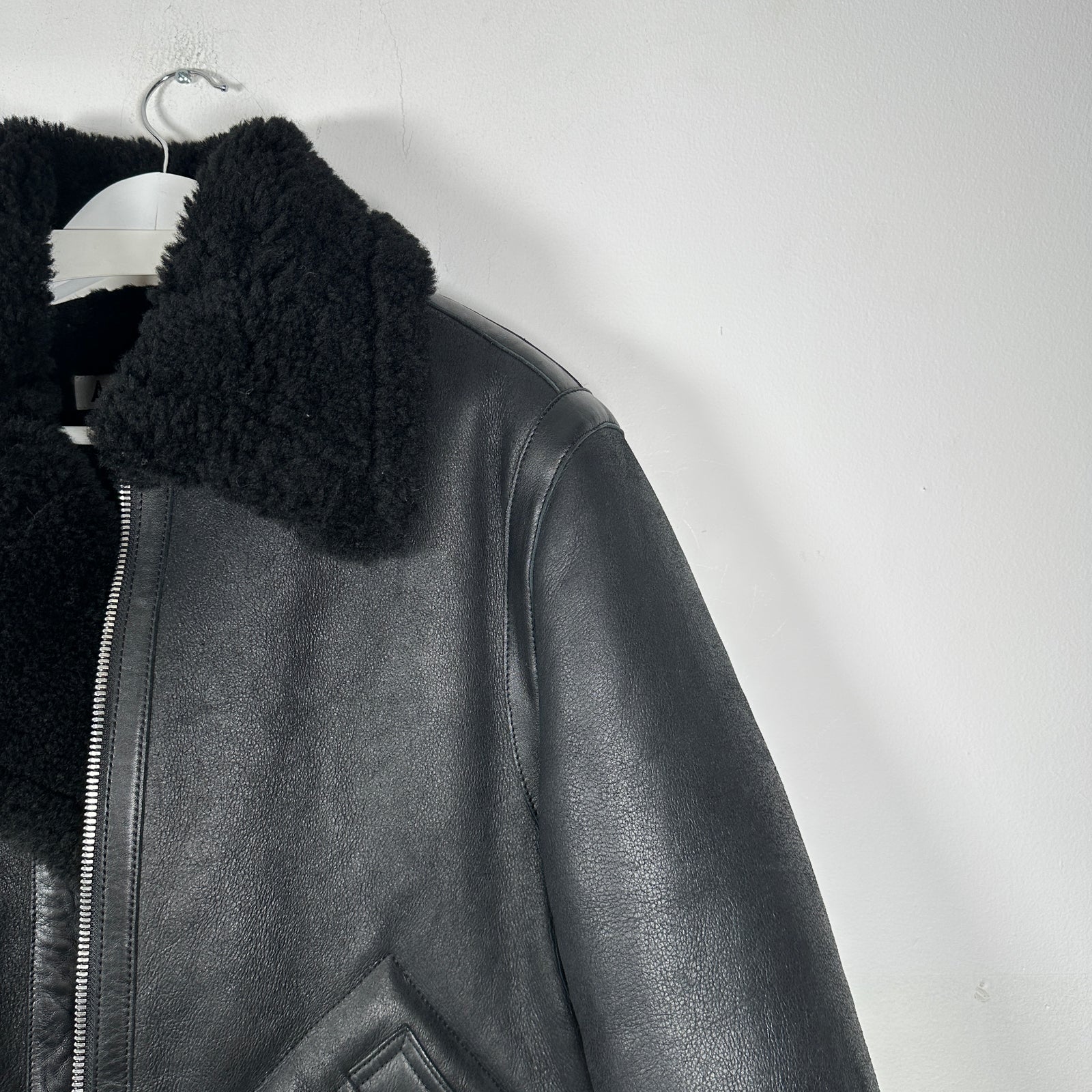 Acne Sherling Flight Jacket Size 48