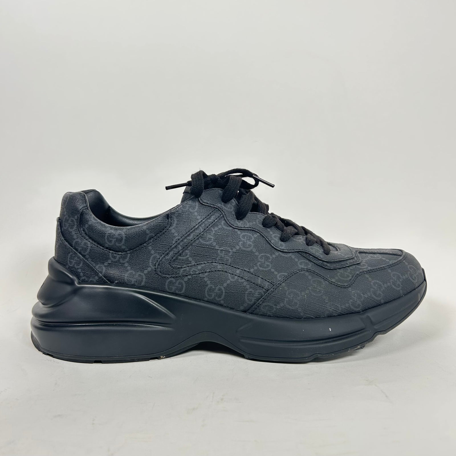 Gucci Black GG Rhyton Sneaker Size GG 12