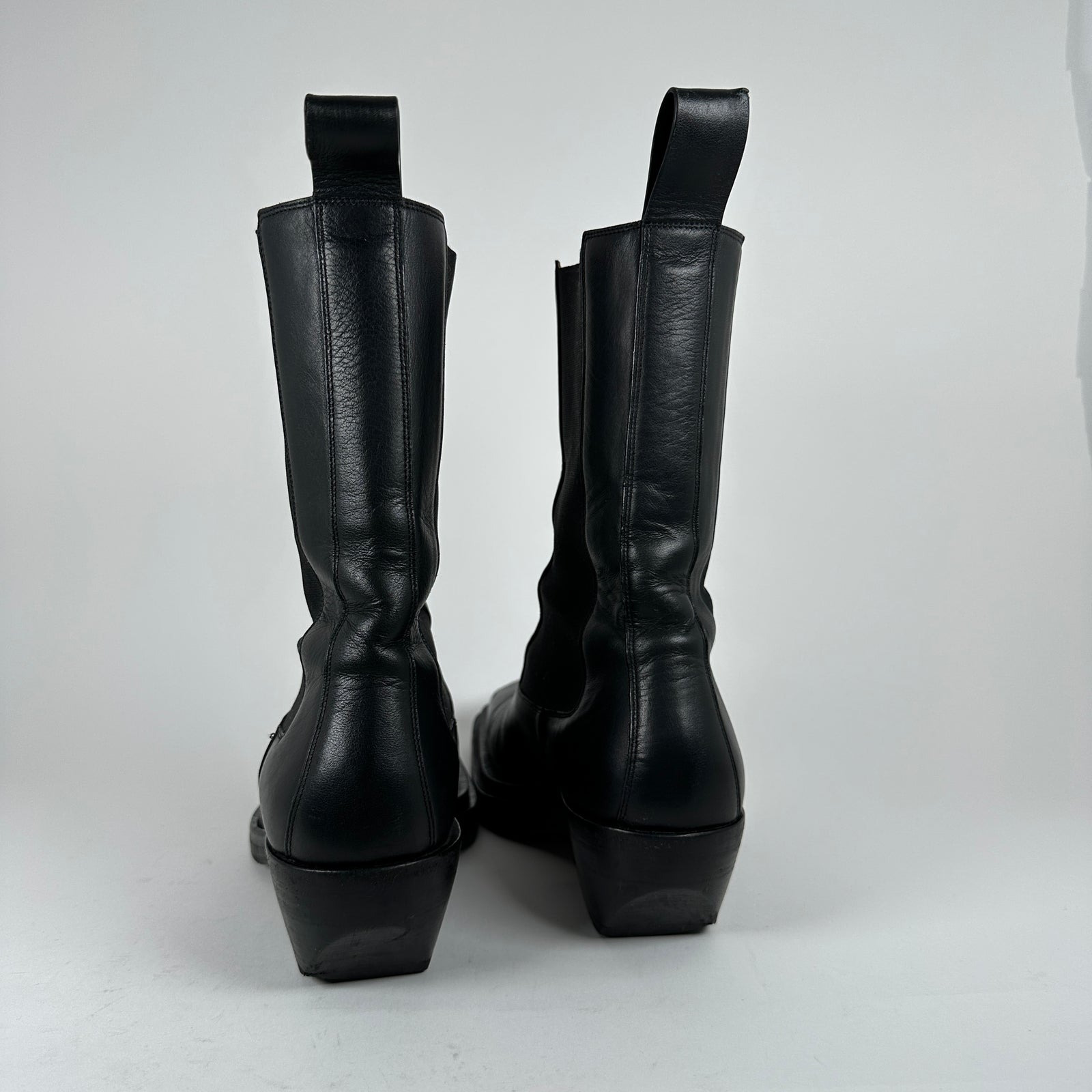 Bottega Veneta Lean Black Leather Boots Size 43.5