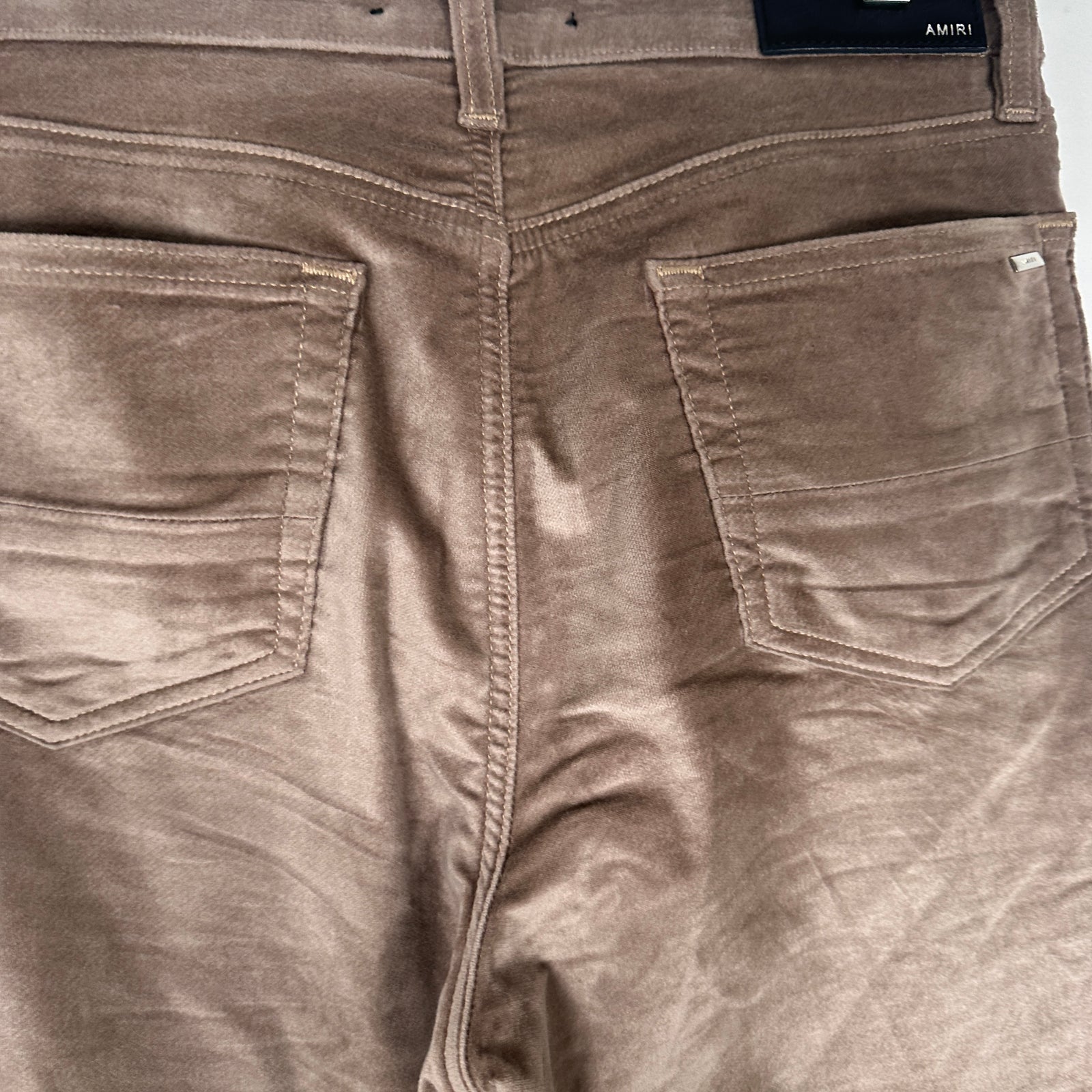 Amiri Velour Flare Brown Pants Size 28