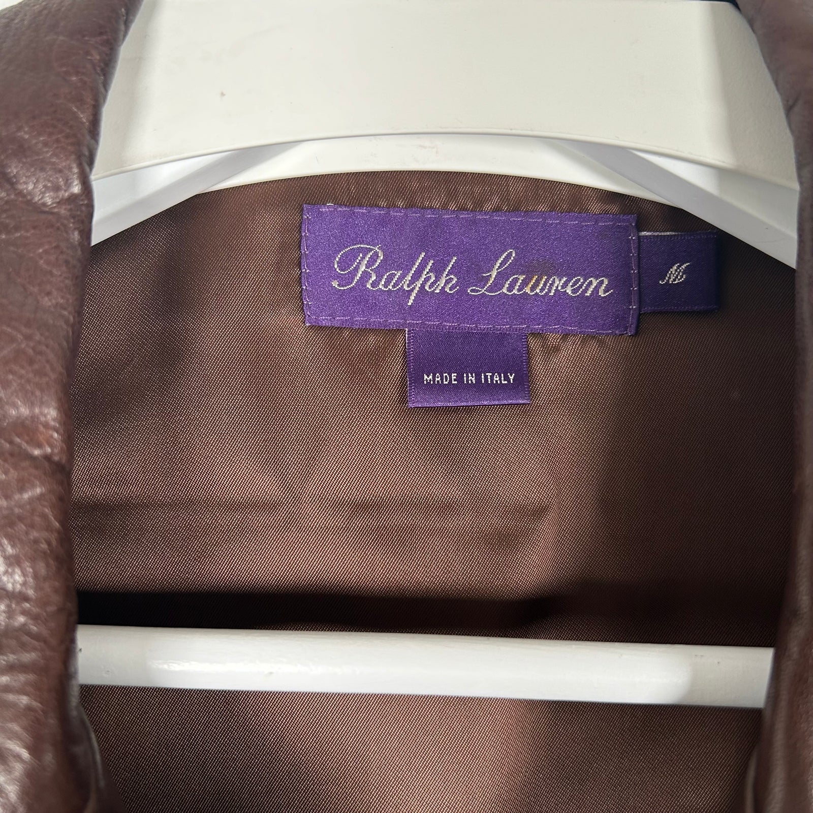 Ralph Lauren Purple Label Brown Leather Jacket Size M