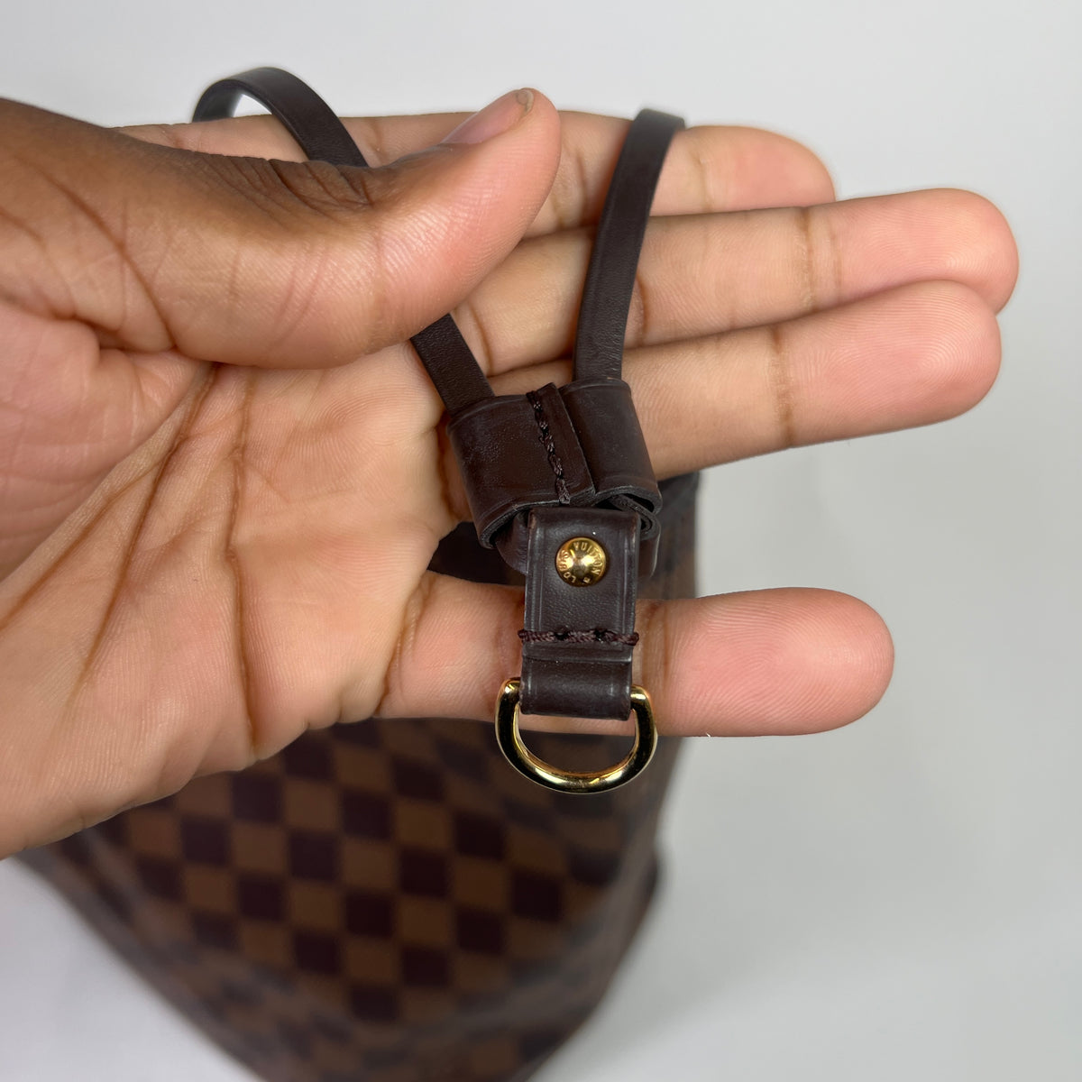 Louis Vuitton Damier Ebene Neverfull MM Toe Bag
