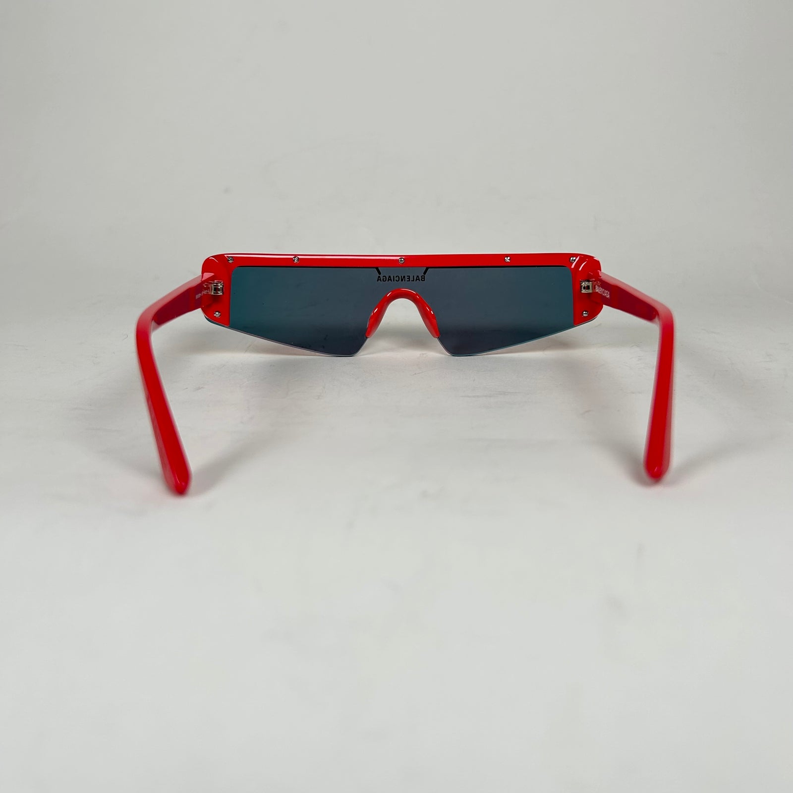 Balenciaga Red Ski Rectangle Glasses