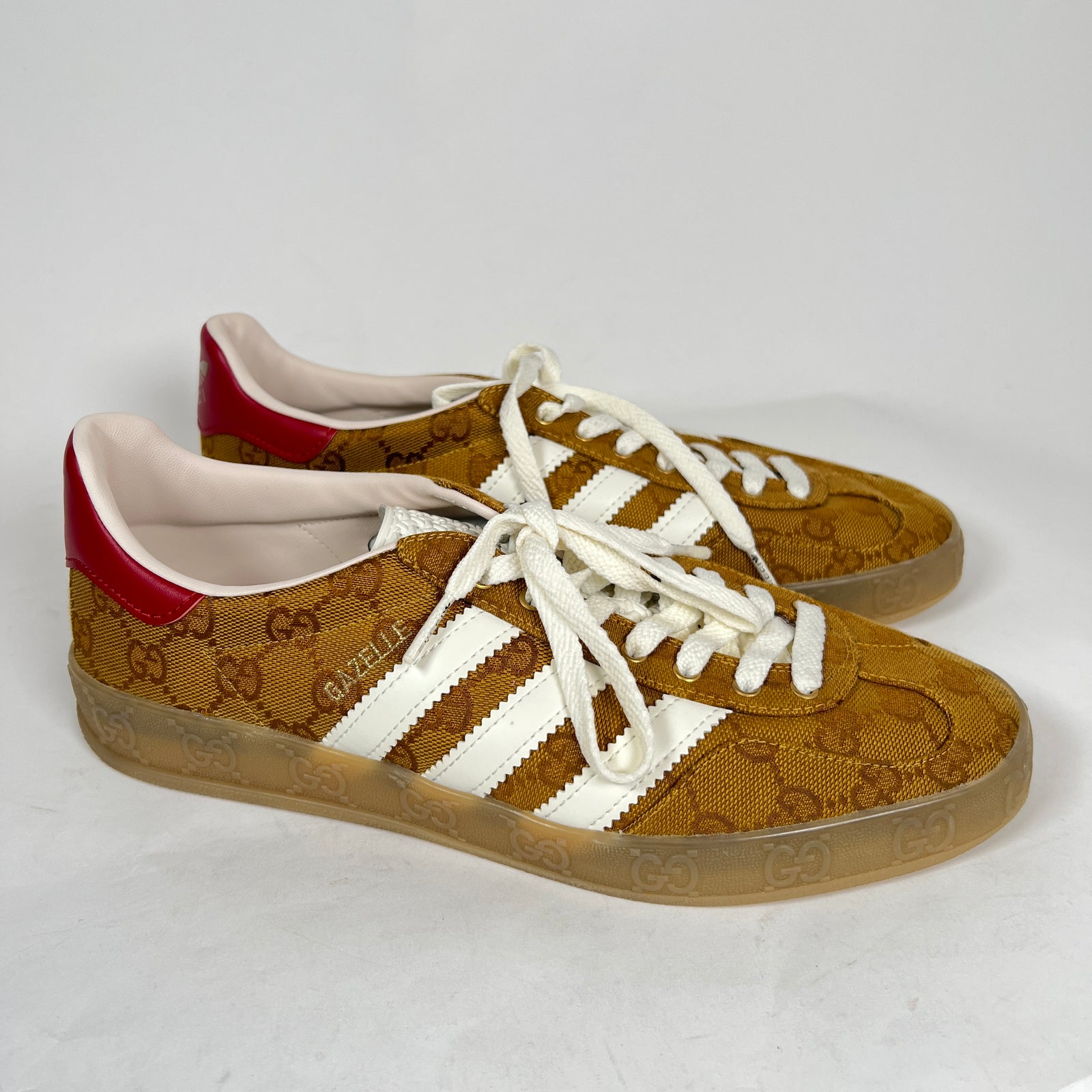 Gucci x Adidas Tan GG Gazelle Sneaker Size 39.5