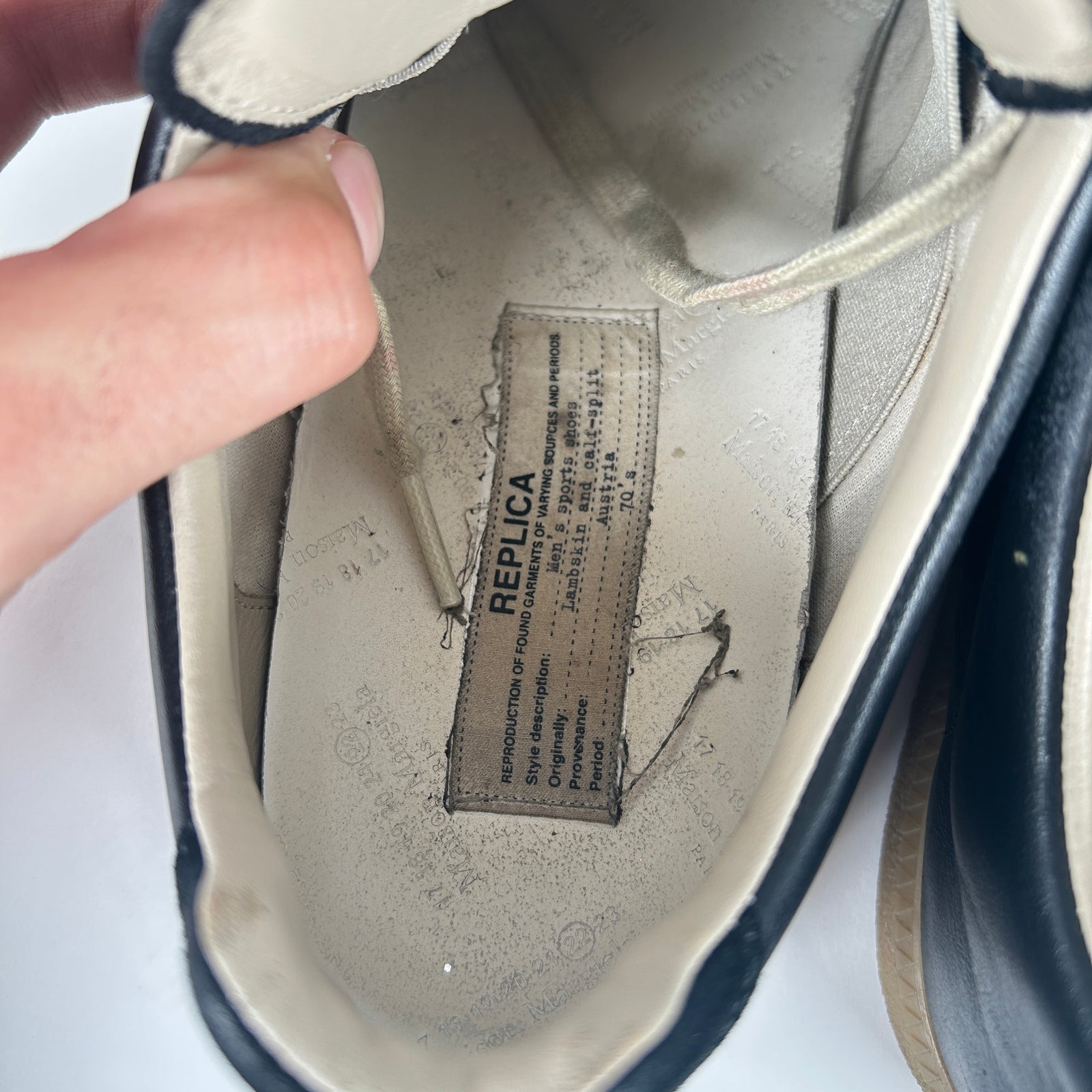 Maison Margiela Black Gum Sole Repilca Gats Size 43