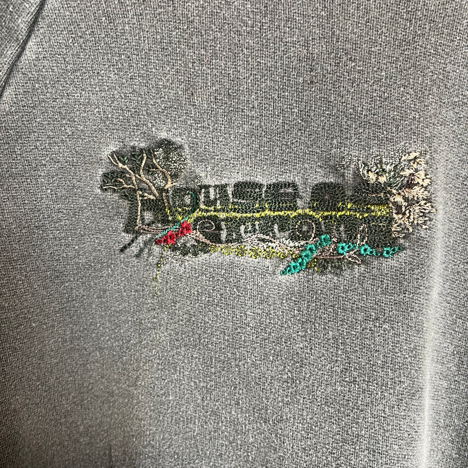 House Of Errors Washed Grey Embroidered Hoodie Size L